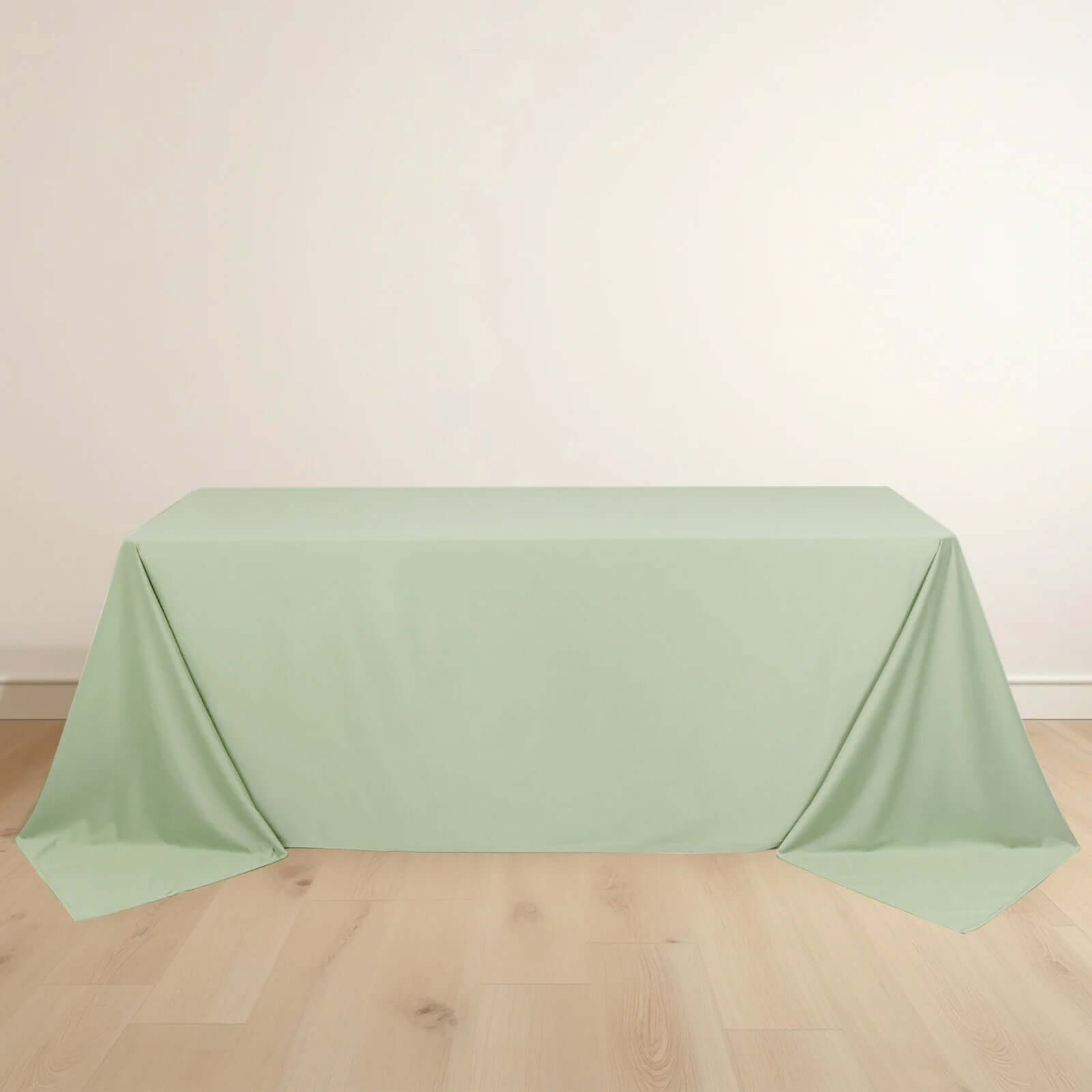 Premium Sage Green Scuba Polyester Rectangular Tablecloth - Wrinkle & Stain Free, Ideal for Events