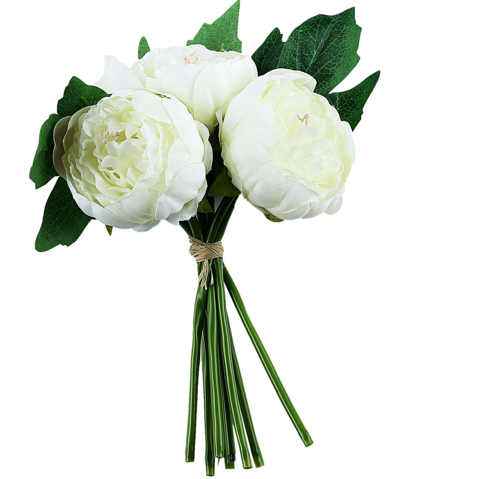 5-Piece Cream Silk Peony Bouquet - Ideal for Any Occasion