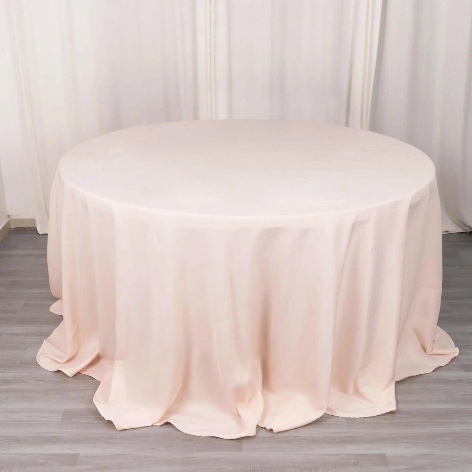 Hot! Seamless 220GSM Wrinkle-Resistant Blush Premium Polyester 132 Round Tablecloth