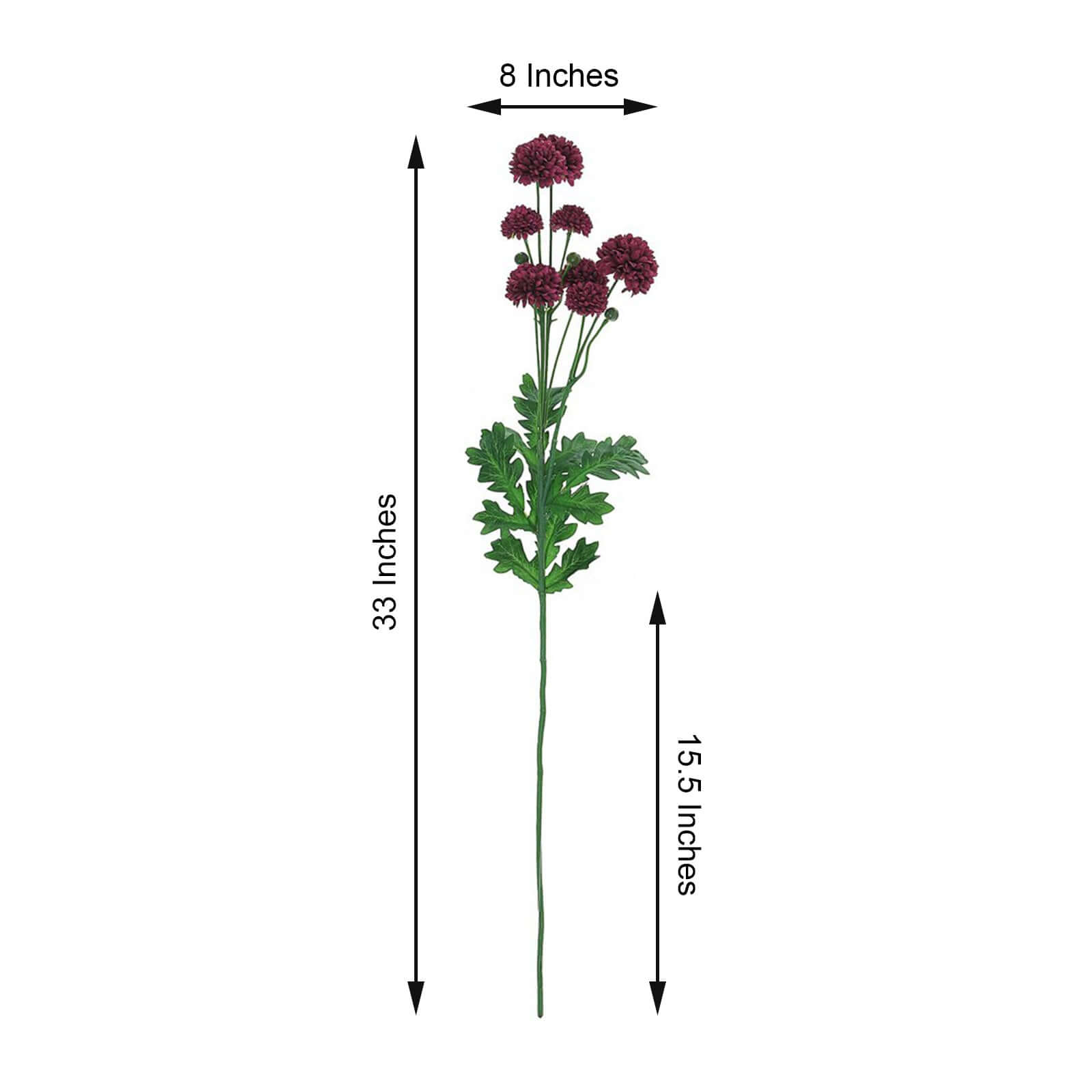 Special Offer! 2 Burgundy Artificial Chrysanthemum Mum Flower Bushes (33 in Total)