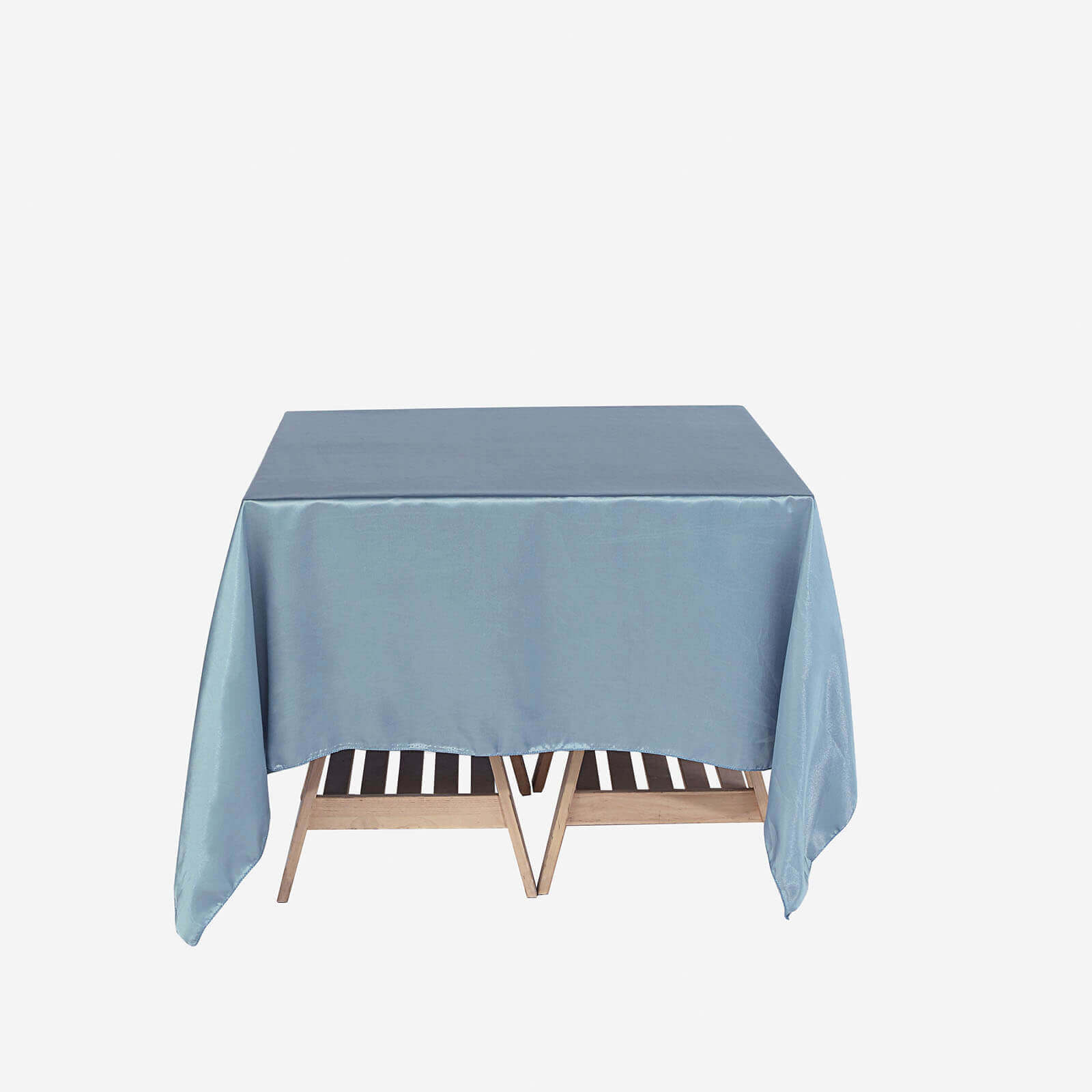 Dusty Blue 72x72 Satin Square Table Overlay with Smooth Finish
