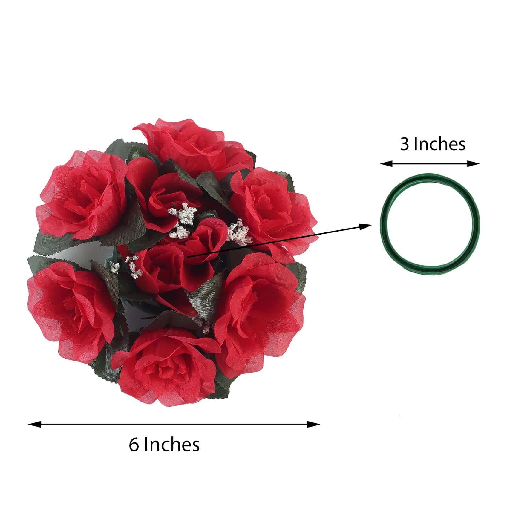 Hot Deal! 4-Pack Artificial Silk Floral Candle Rings with 3 Red Roses