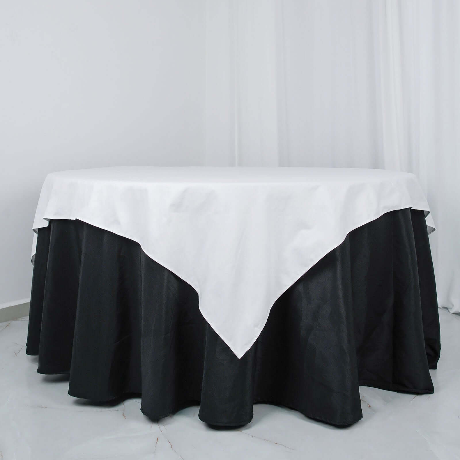 Premium 100% Cotton 70x70 Square Table Overlay - Soft, Breathable White Tablecloth for Events