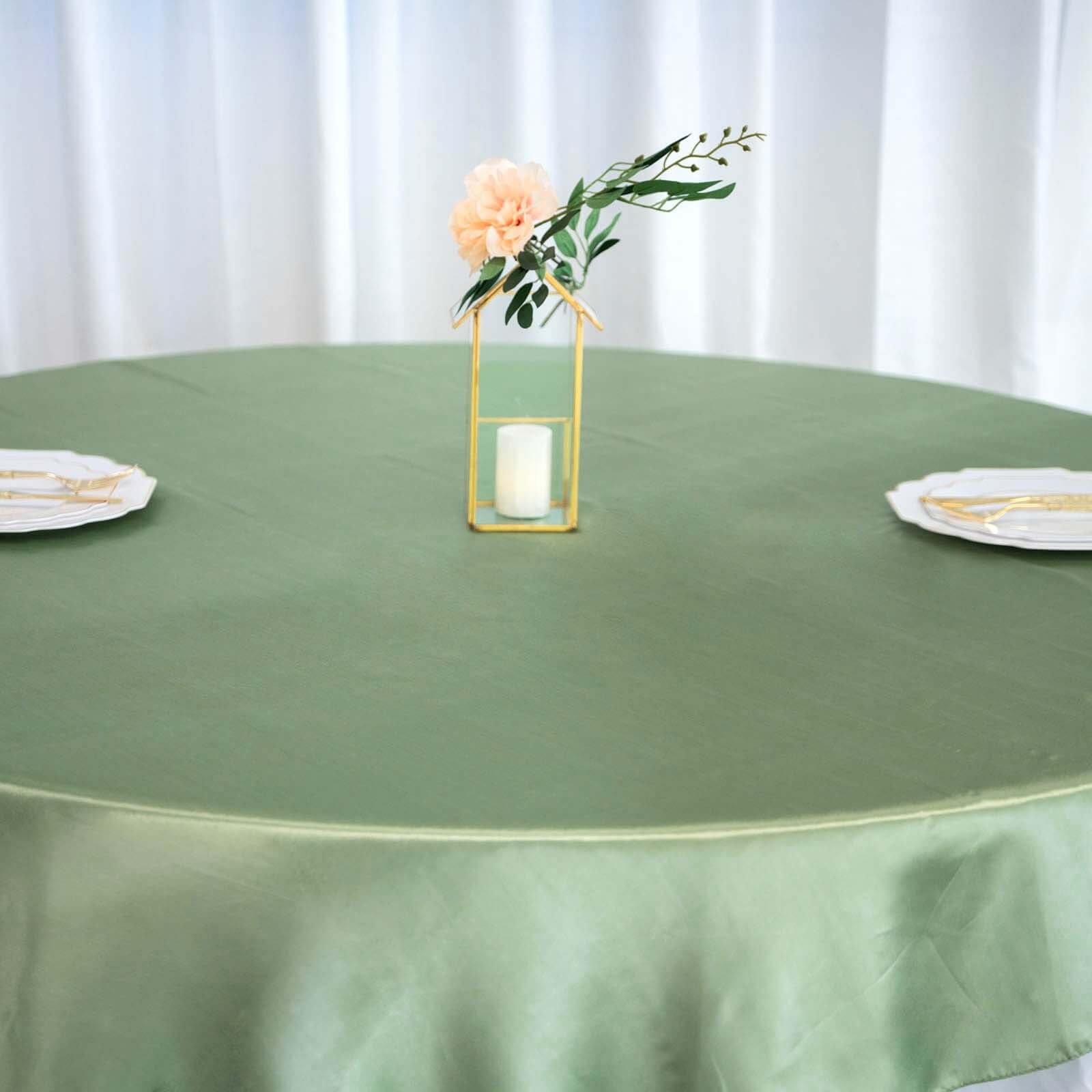 Sage Green 72x72 Satin Square Table Overlay - Smooth Finish, Stain & Wrinkle-Resistant