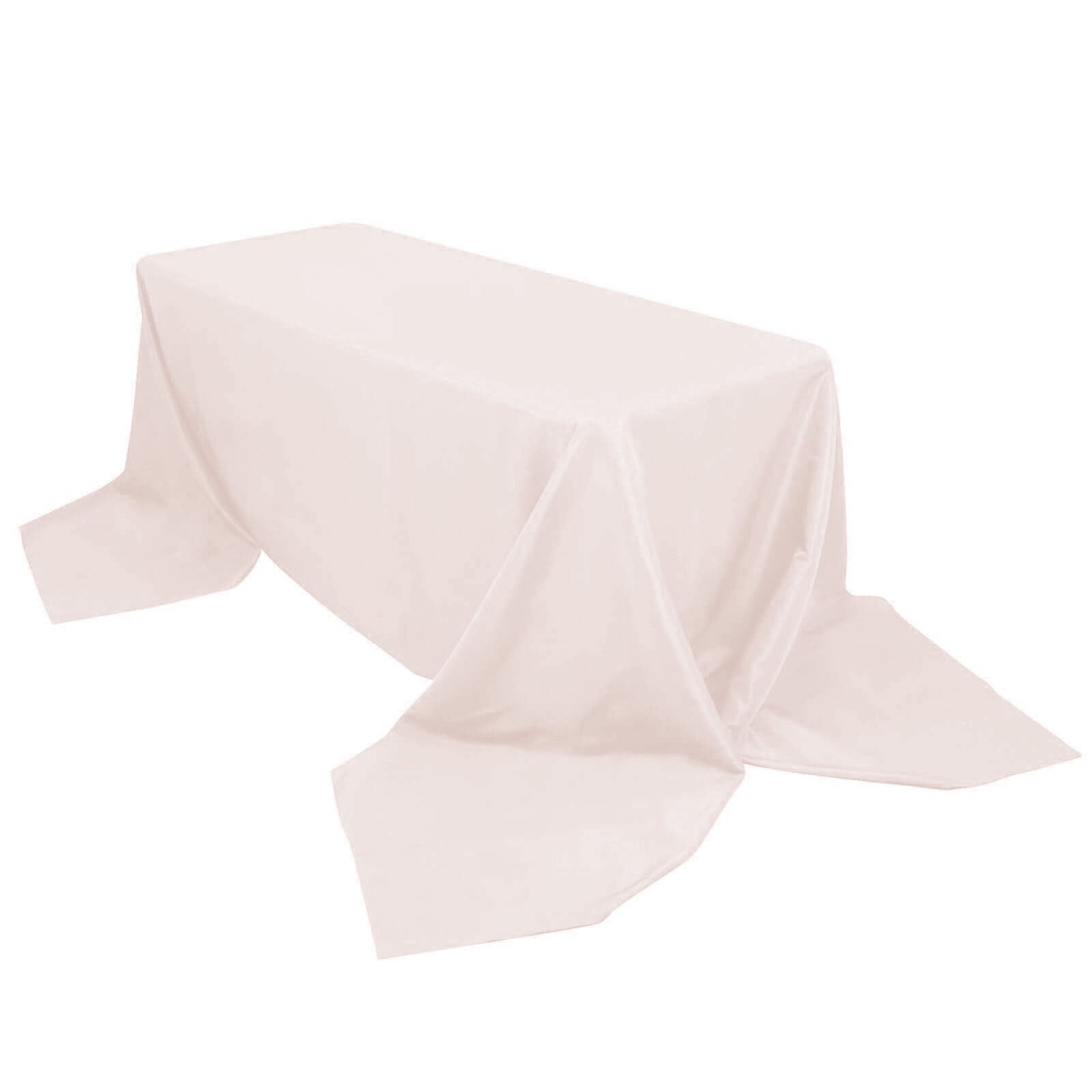 Hot Sale! Seamless 220GSM Stain-Resistant Premium Polyester Rectangle Tablecloth in Blush (90x156)
