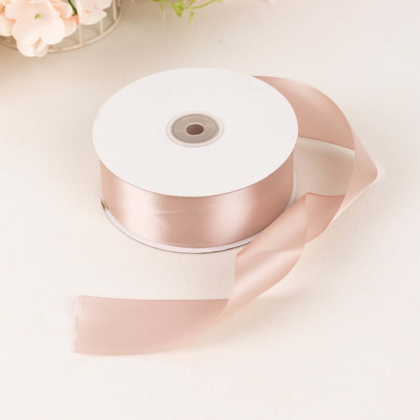 1.5 - Inch Nude Single - Face High - Quality Polyester Decorative Satin Ribbon, 50 Yards
