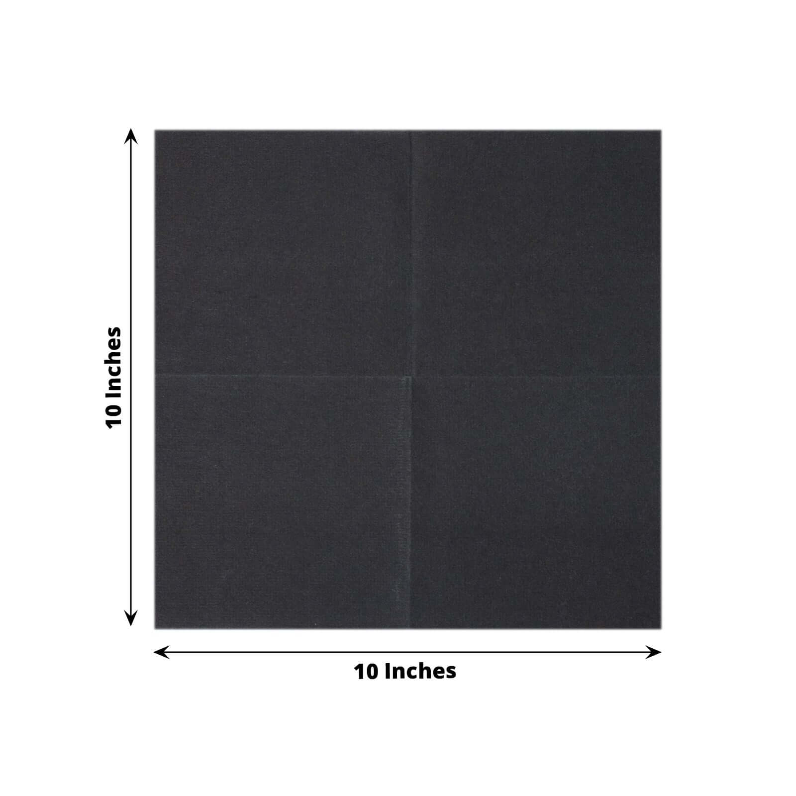 20-Pack Black 5x5 Airlaid Paper Cocktail Napkins - Soft, Absorbent & Linen-Like