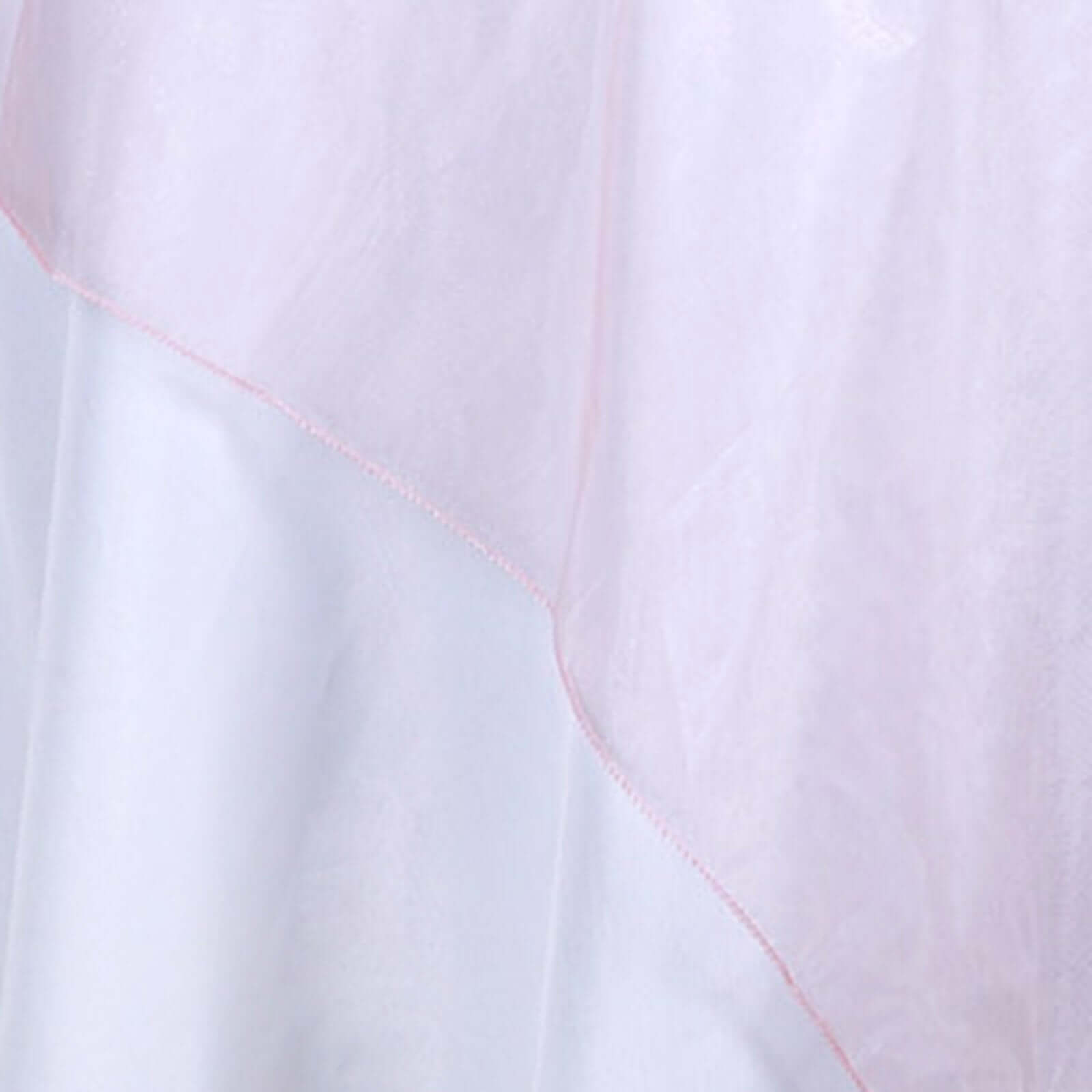 Blush Sheer Organza Square Table Overlay 72x72 - Ideal Table Accent