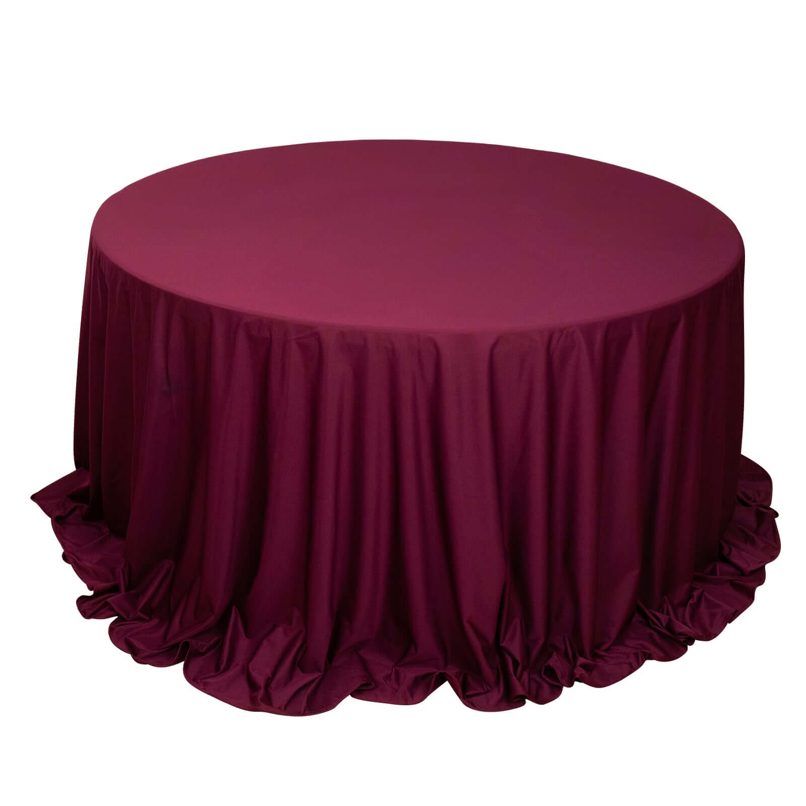 Premium Wrinkle-Free & Stain-Resistant Burgundy 132' Scuba Round Tablecloth for Events