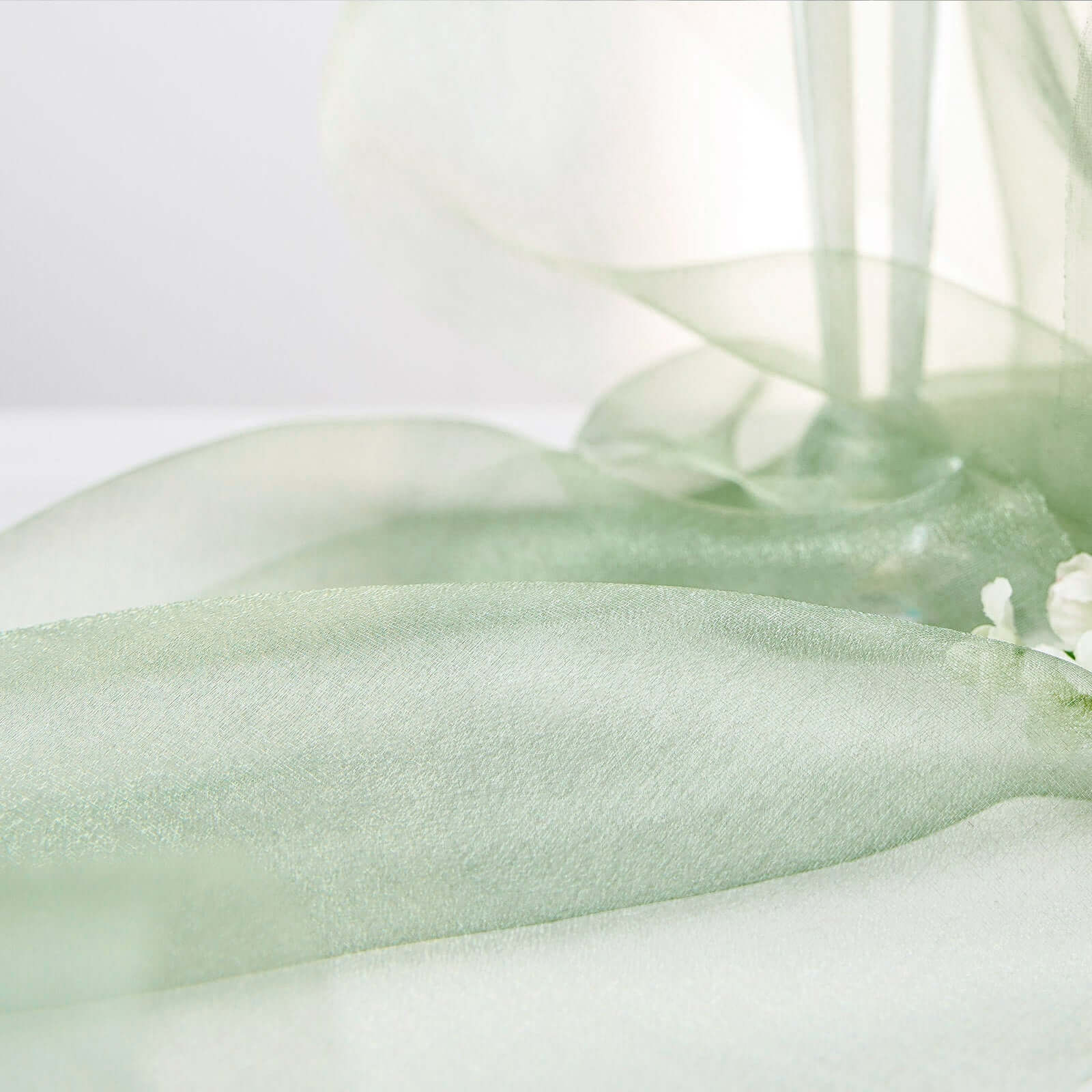 12-Foot Wide, 10-Yard Long Sage Green Sheer Chiffon Fabric Bolt for DIY Drapery - High Quality!