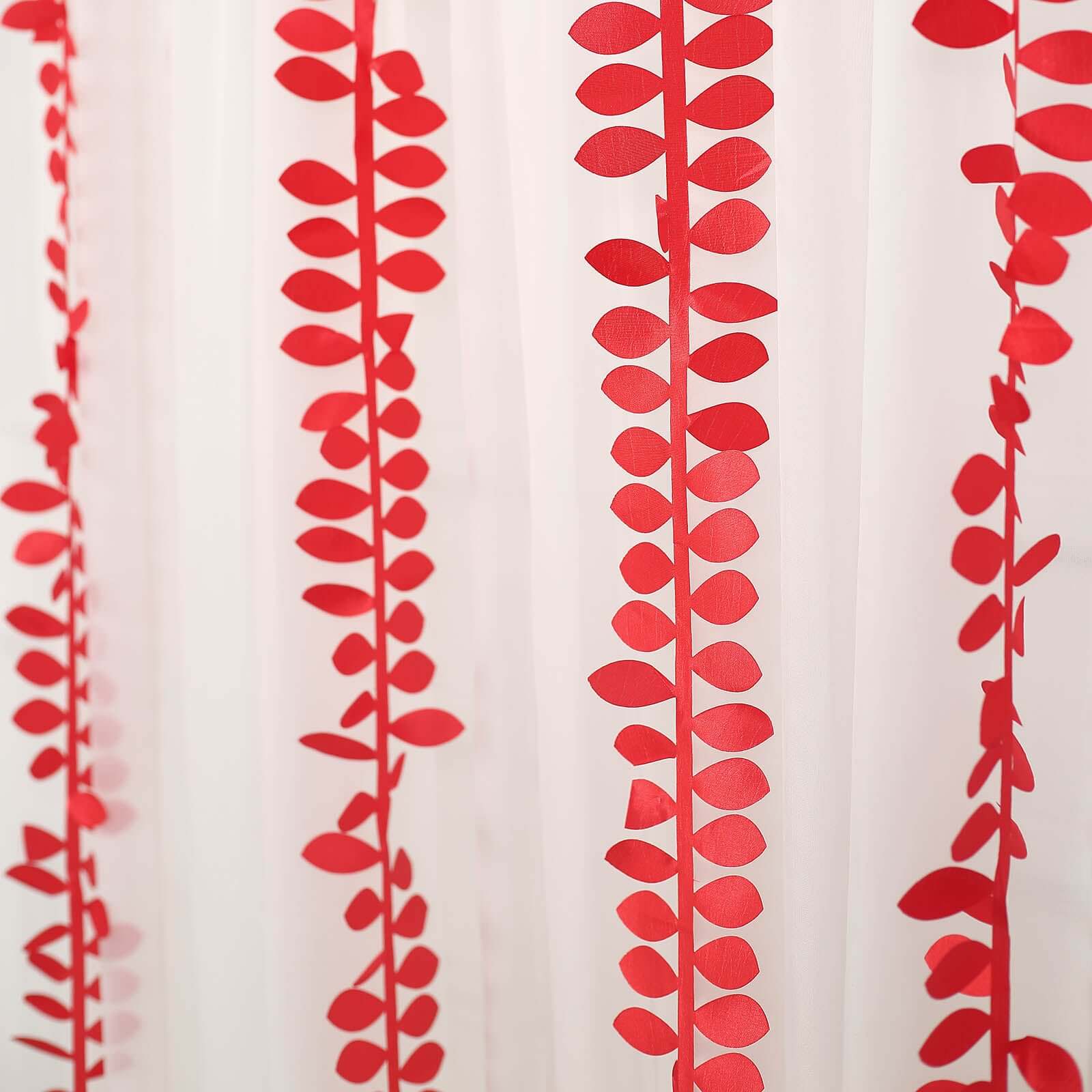 Red 50ft Taffeta Ribbon Sash with Elegant 4 - Leaf Petal Design, Ideal for Decor