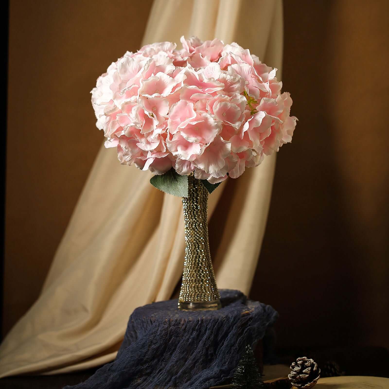 Hot! 5-Bush Blush Pink Artificial Silk Hydrangea Bouquets