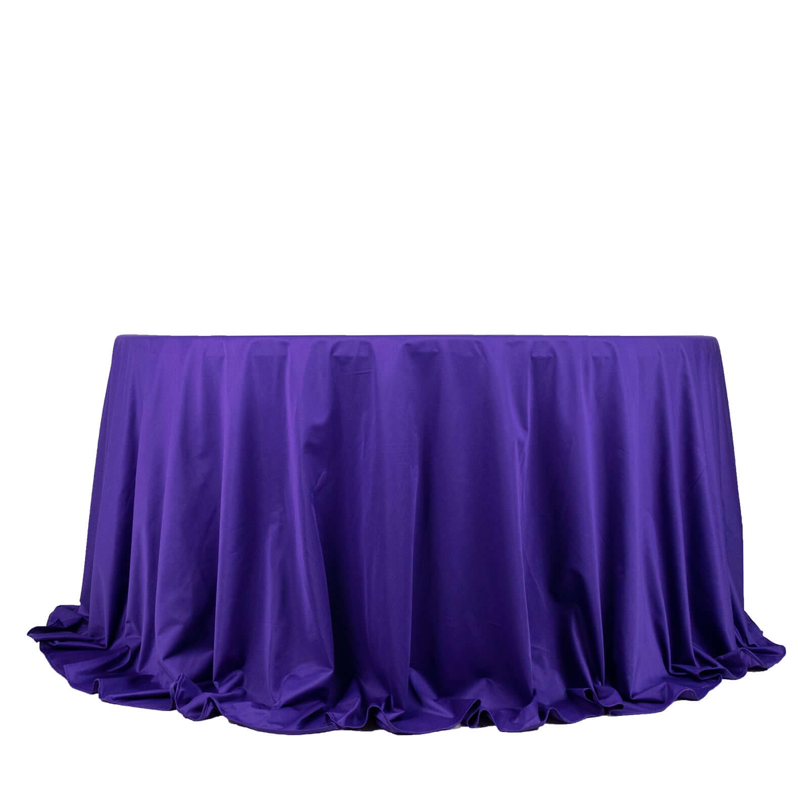 Exclusive Purple 132' Round Scuba Tablecloth - Wrinkle & Stain Free