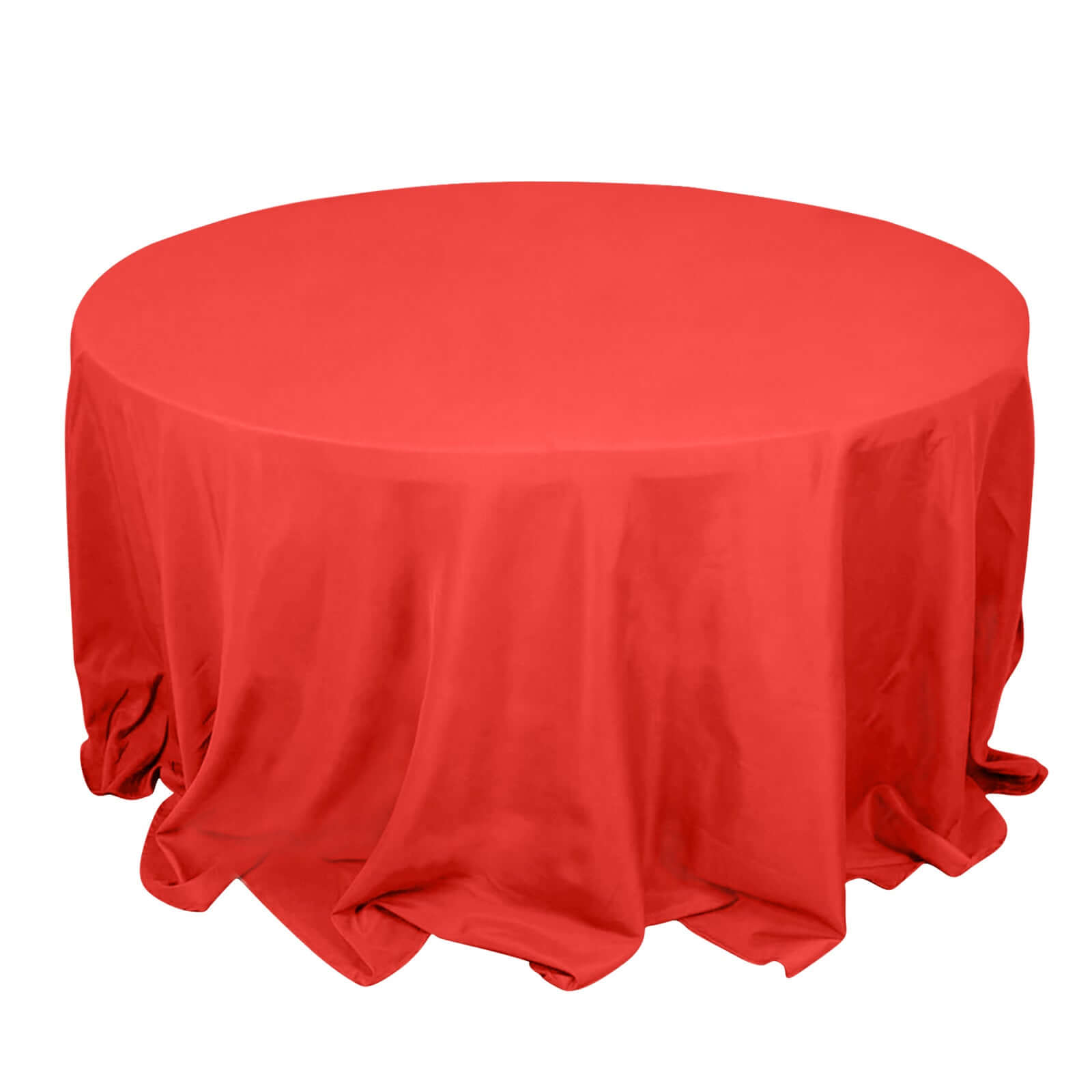 Premium Polyester 132 Round Tablecloth Red - Seamless 220GSM Wrinkle-Resistant Table Cover