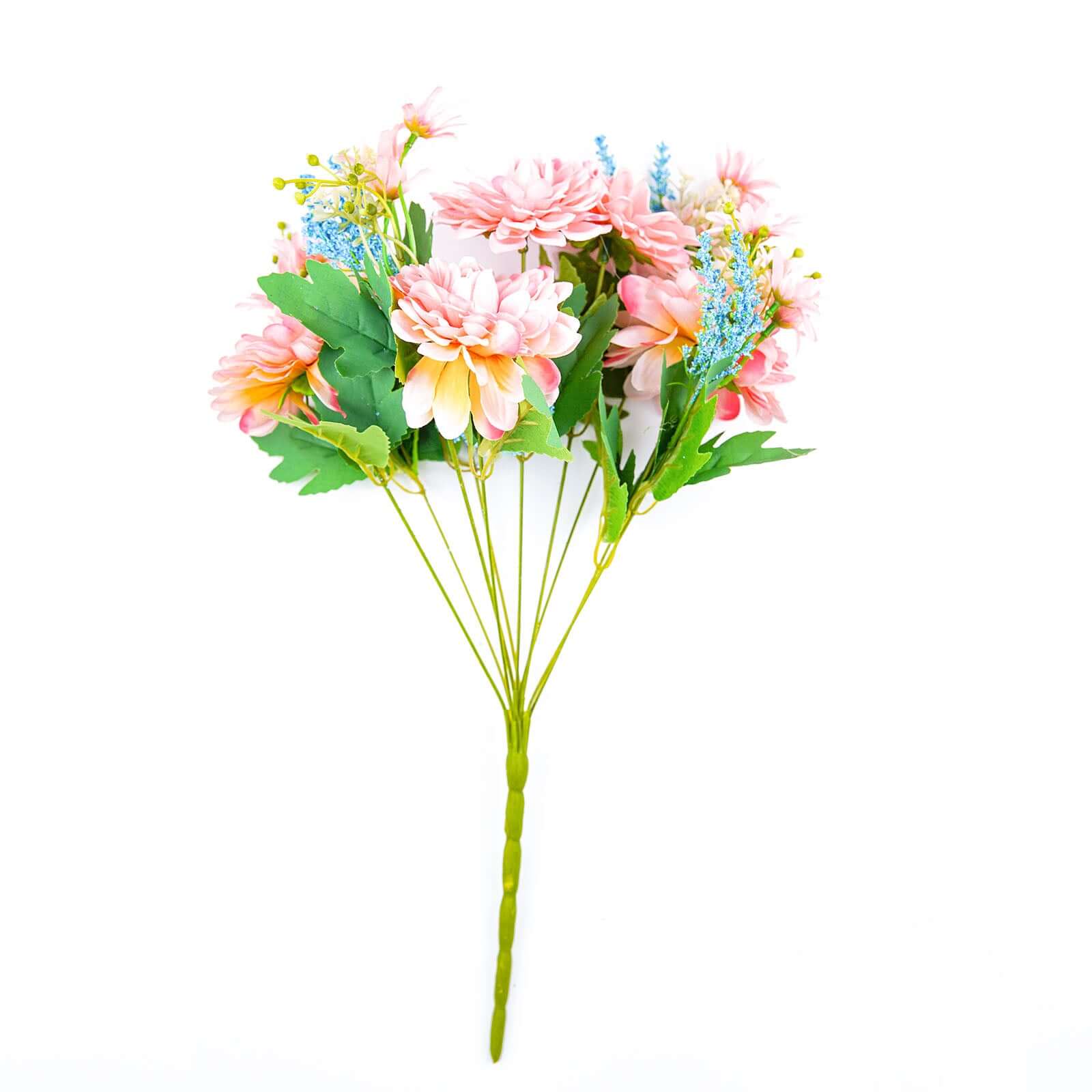 2-Bush Blush Blue Artificial Silk Dahlia Bouquet - Perfect for Any Occasion