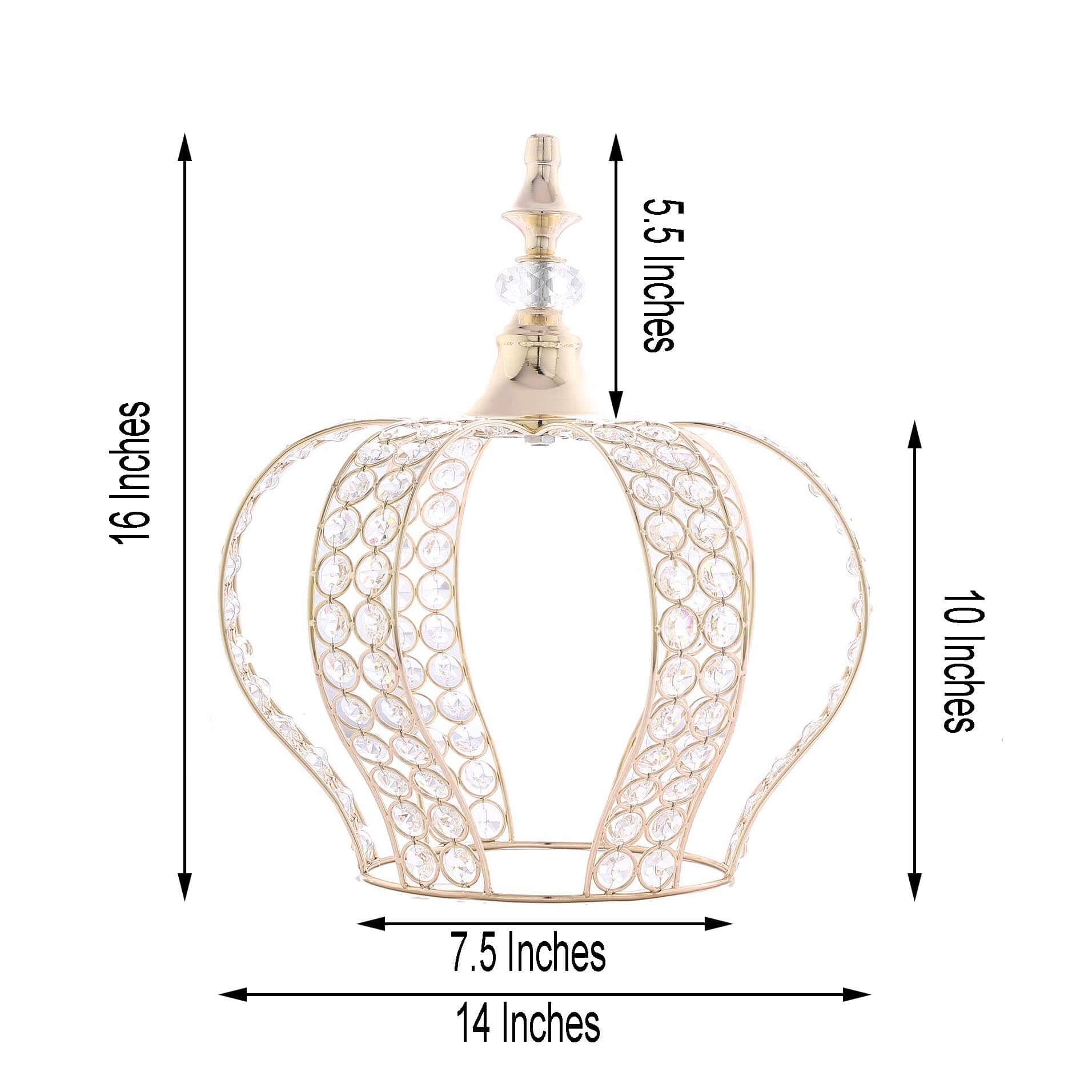 Metallic Gold Crystal-Bead Royal Crown Cake Topper - Ideal for Royal Baby Showers, Sweet 16 Cakes & Events
