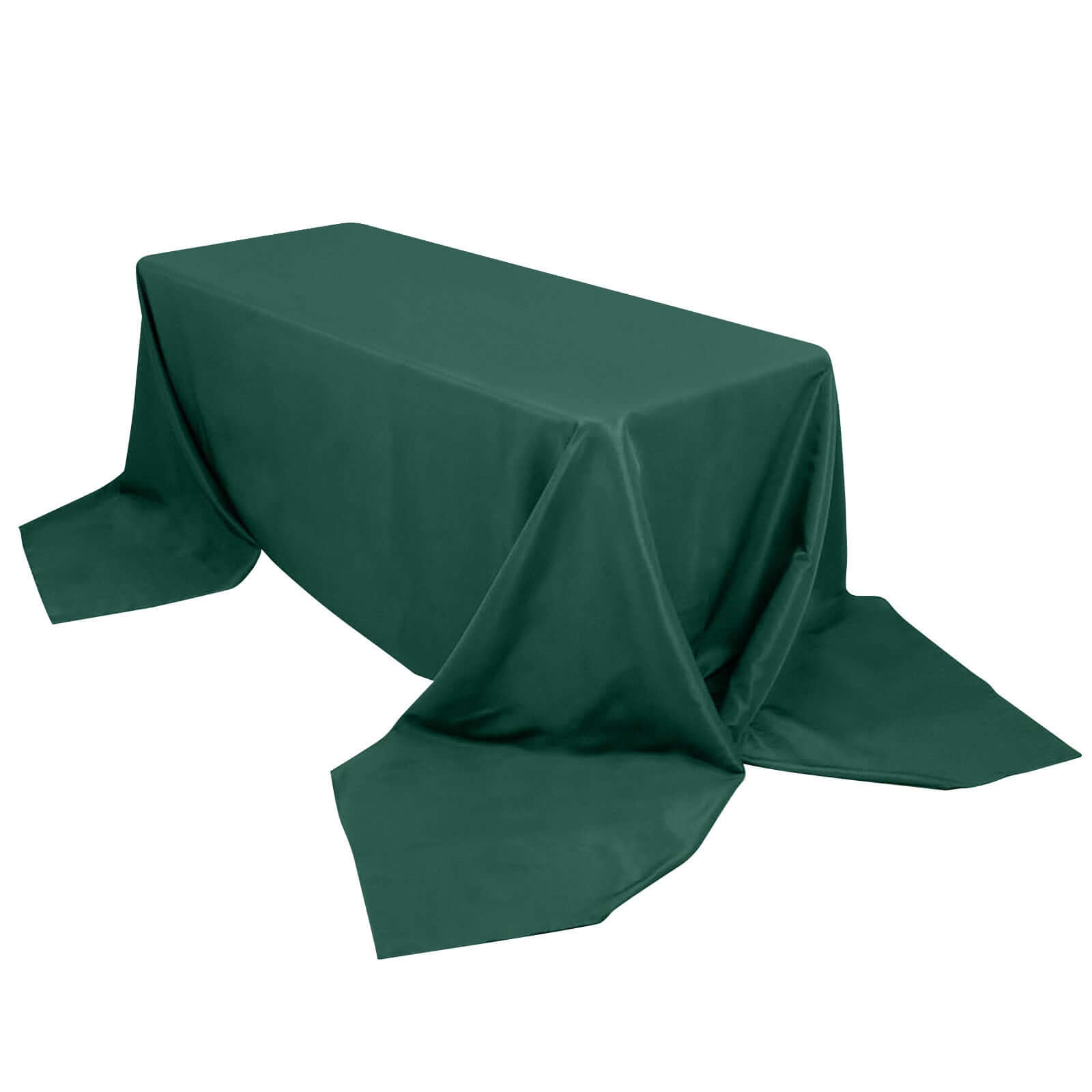 Exclusive Premium Polyester Rectangle Tablecloth - 90x156 Hunter Emerald Green, Seamless 220GSM Stain-Resistant