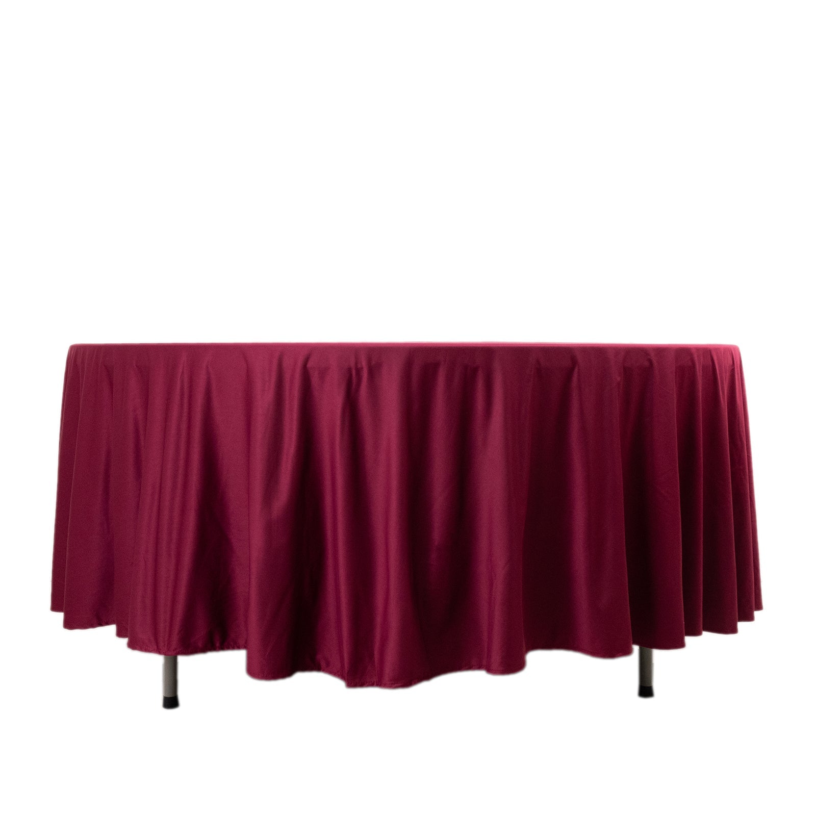 Luxury Burgundy 108-Inch Round Scuba Tablecloth - Anti-Wrinkle & Stainproof