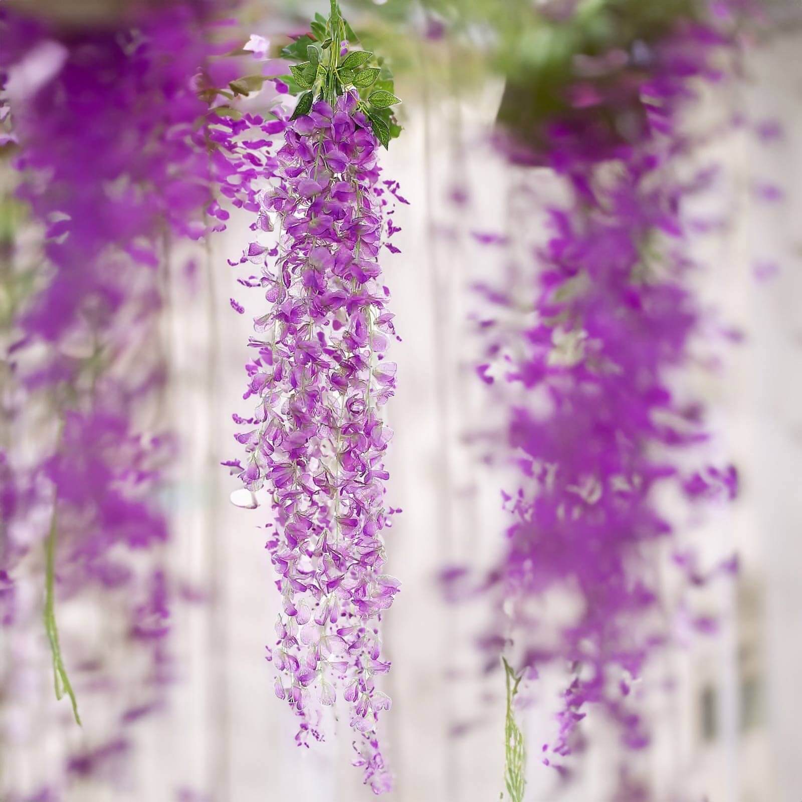 Stunning 42' Silk Lavender Lilac Wisteria Garland - 5 Strands