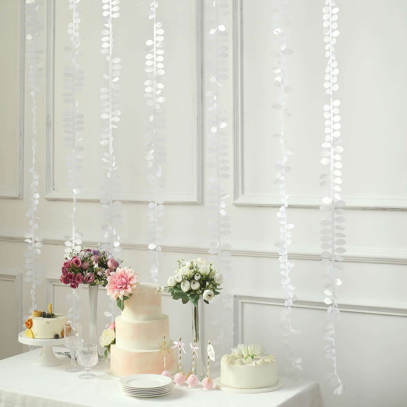 50ft White Taffeta Ribbon Sash with 4 - Leaf Petal Design for Elegant Events