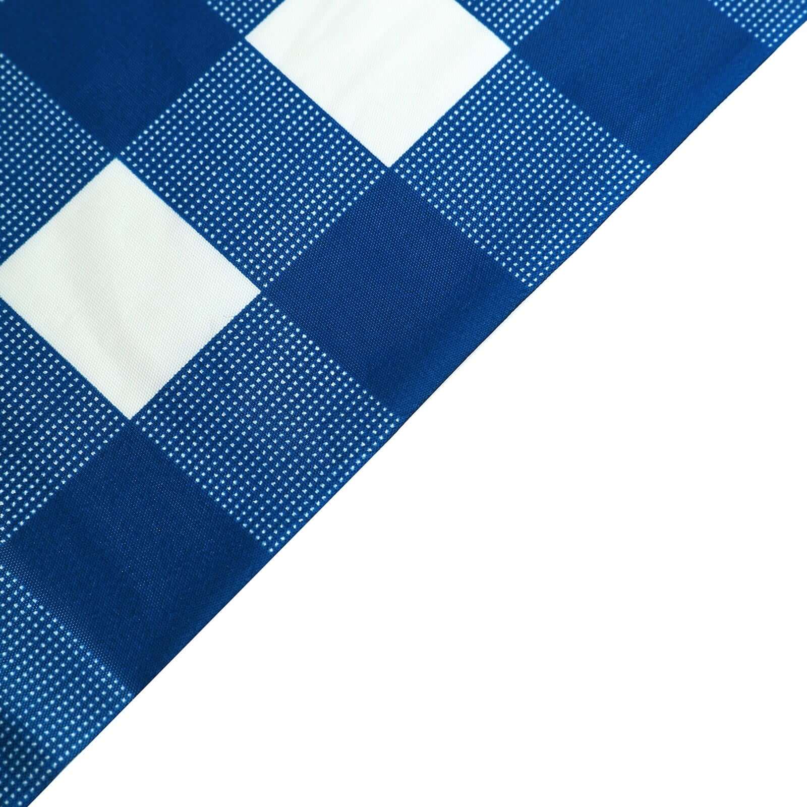 5-Pack Durable PVC Disposable Navy Blue Checkered Rectangle Plastic Table Covers for Events, 54x108