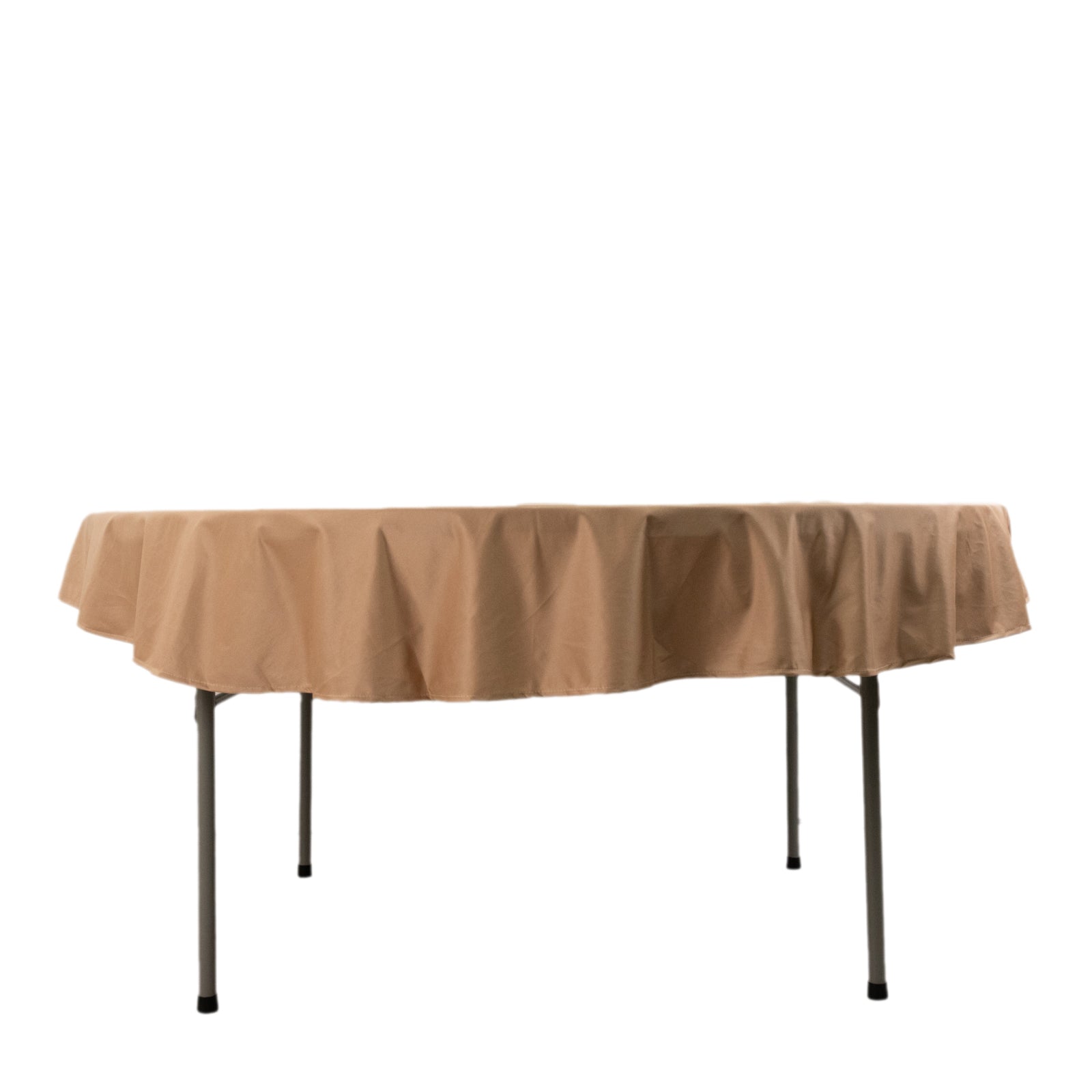 Nude 70-Inch Round Premium Scuba Tablecloth - Stain & Wrinkle Resistant