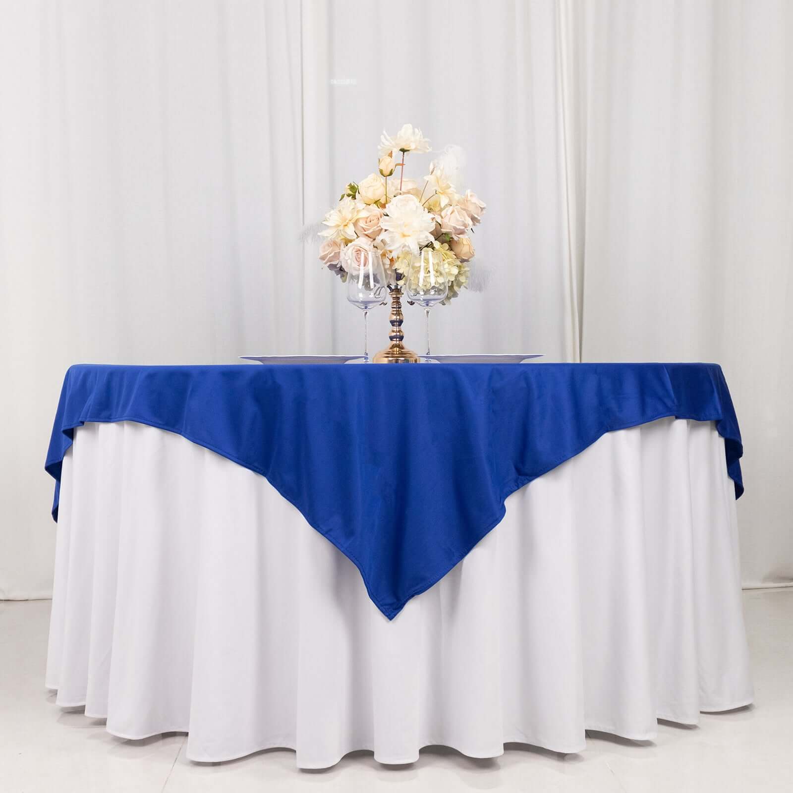 Royal Blue Premium Scuba Square Tablecloth - Wrinkle & Stain Free! 70x70