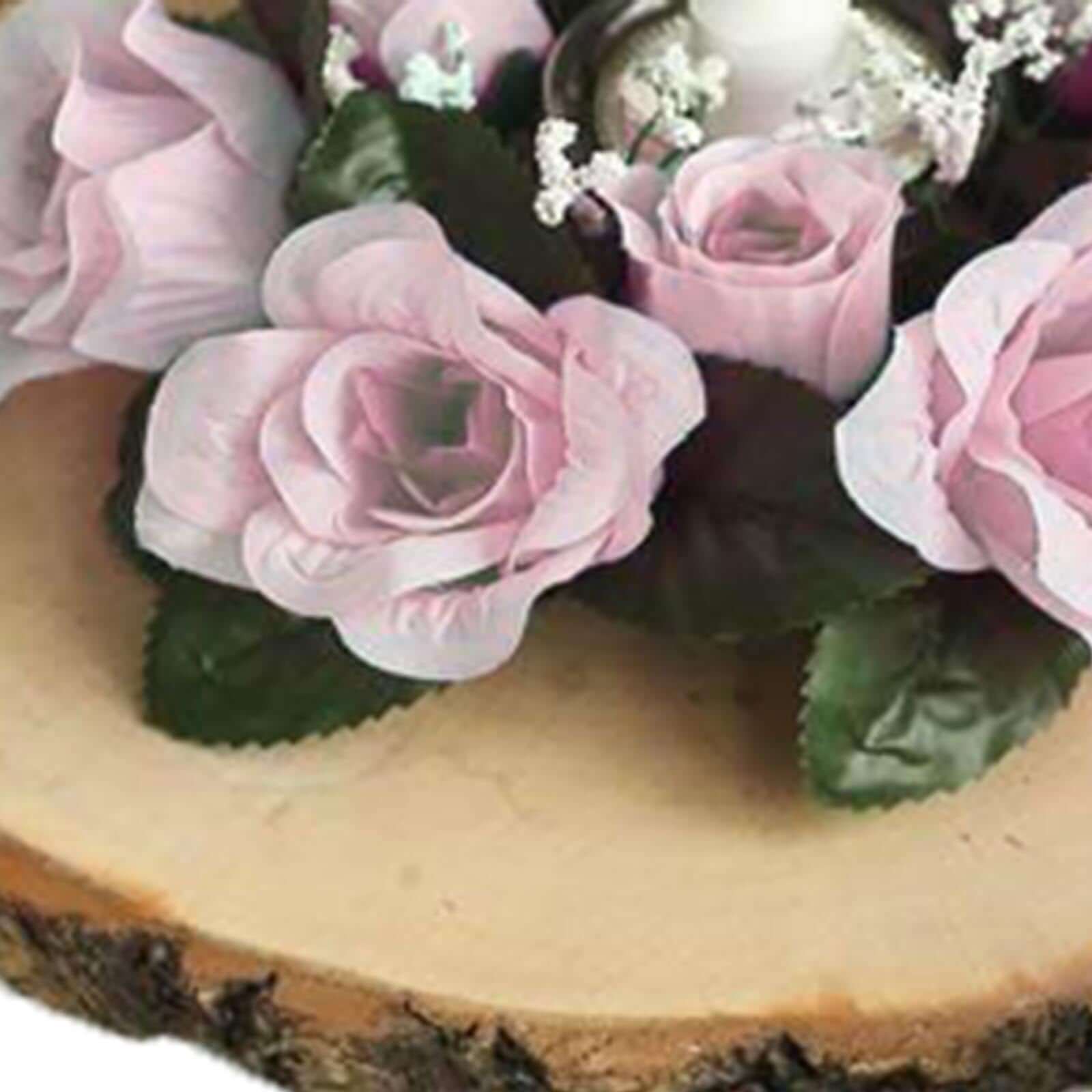Hot Sale! 4-Piece Set of Blush Artificial Silk Rose Flower Candle Ring Wreaths for Various Occasions