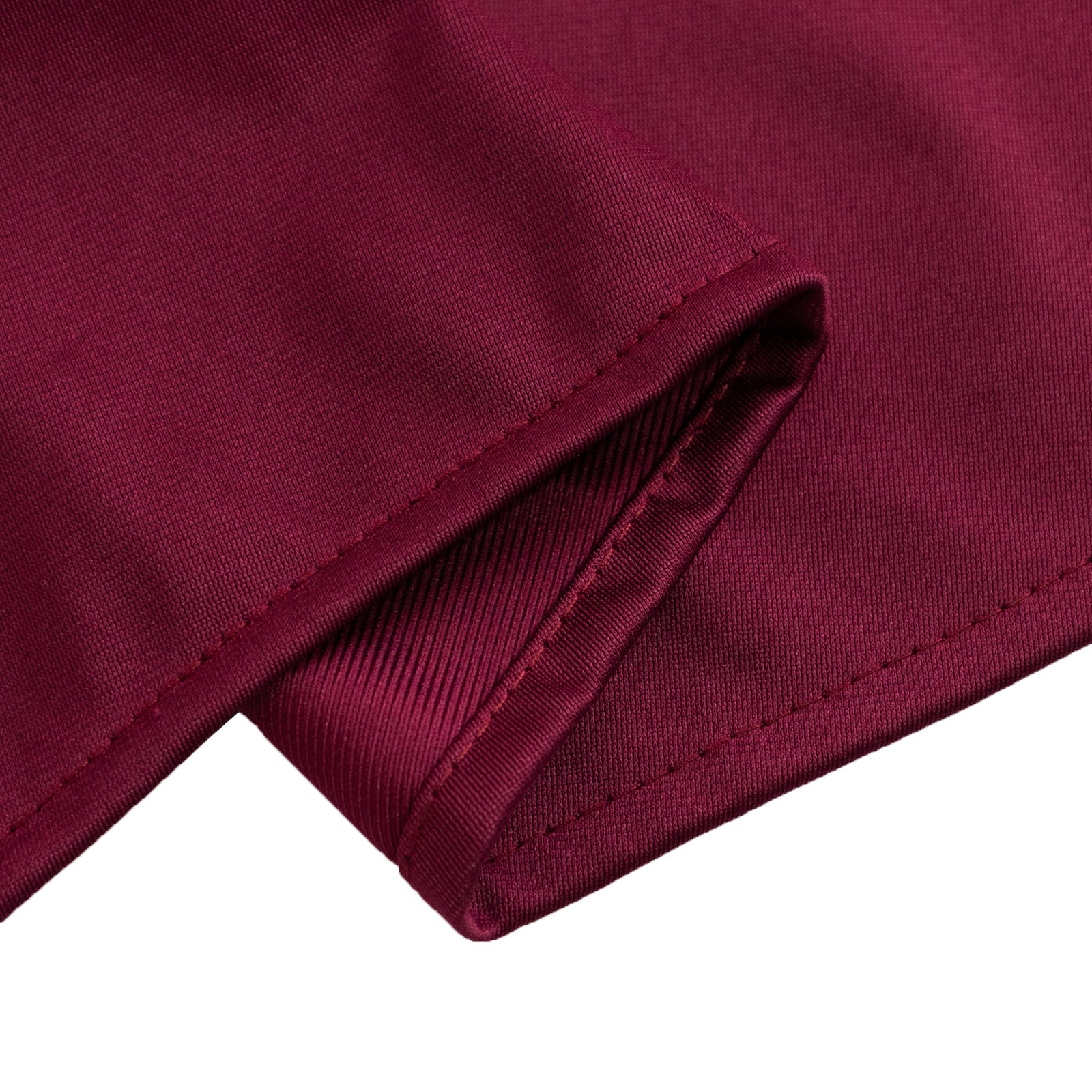 Premium 90' Round Burgundy Scuba Tablecloth - Wrinkle & Stain Free for Events