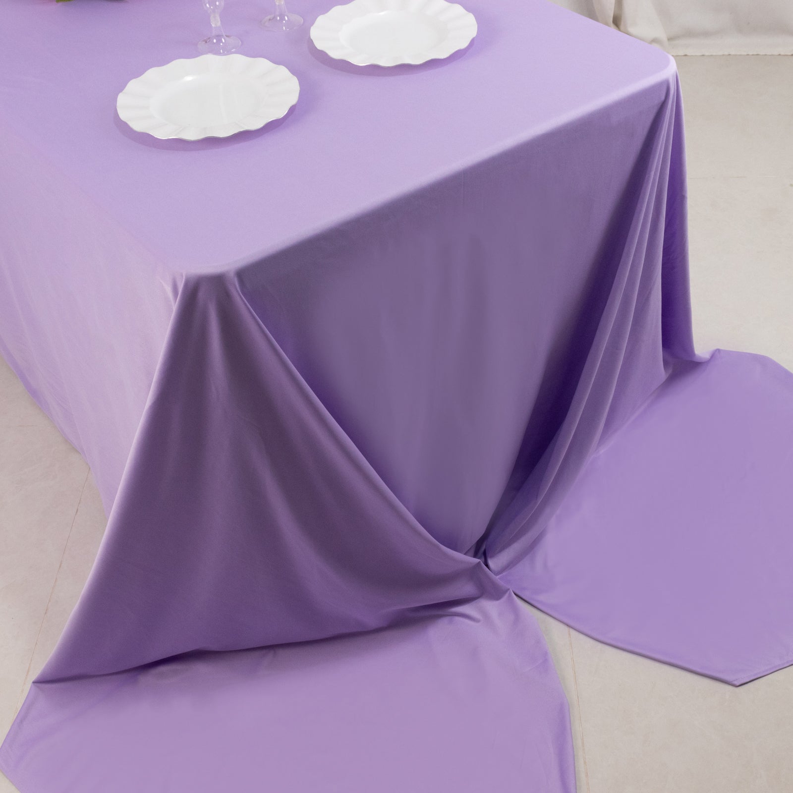 Exclusive Premium Scuba Rectangle Tablecloth - Lavender Lilac, Wrinkle-Free & Stain-Resistant