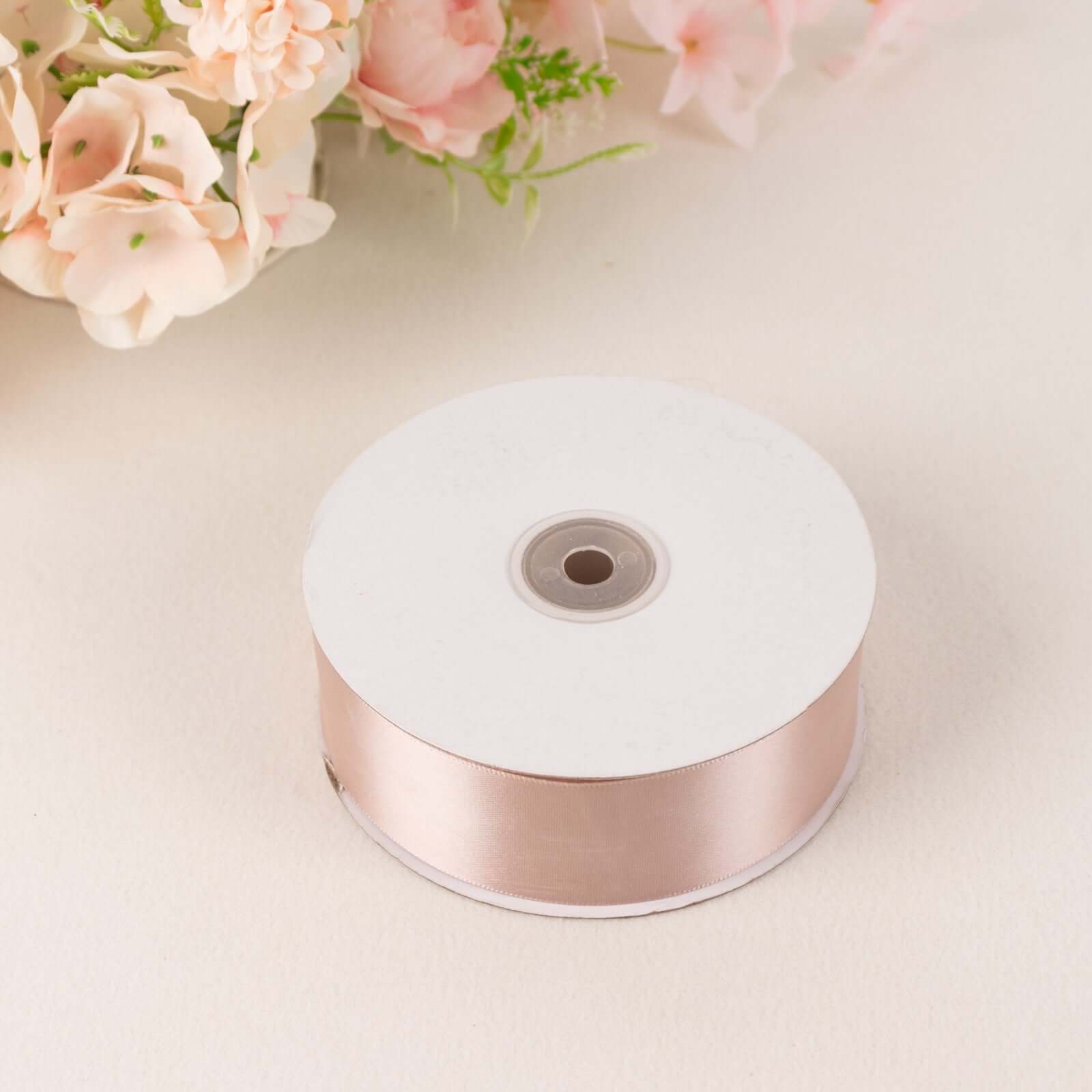 1.5 - Inch Nude Single - Face High - Quality Polyester Decorative Satin Ribbon, 50 Yards