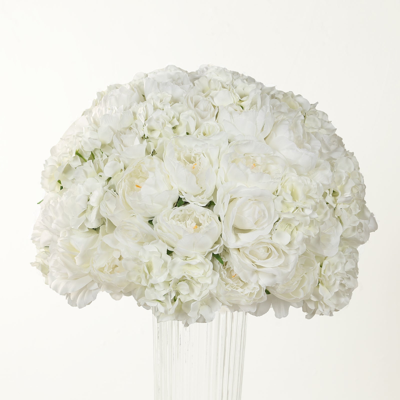 Hot Sale! Large Ivory Artificial Silk Rose Bouquet for Wedding Centerpieces and Table Decor - 20