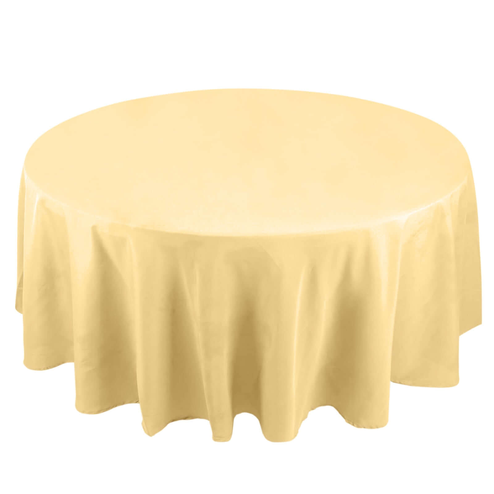 Champagne 108' Dia. Premium Polyester Wrinkle-Resistant 220GSM Round Tablecloth for Weddings and Parties