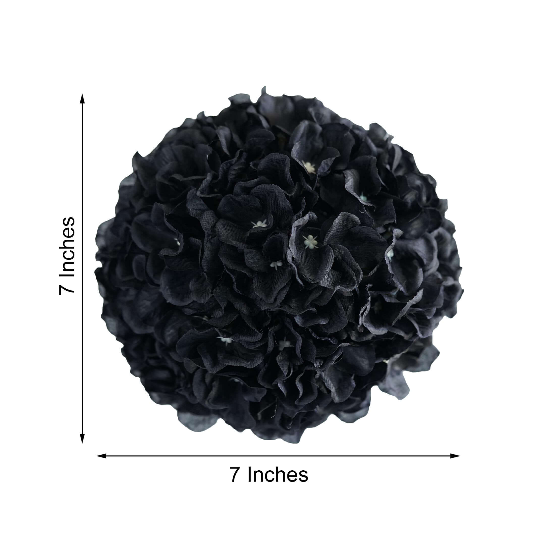 Special Offer! 4 Pack of 7-Inch Black Artificial Silk Hydrangea Kissing Flower Balls for Decor