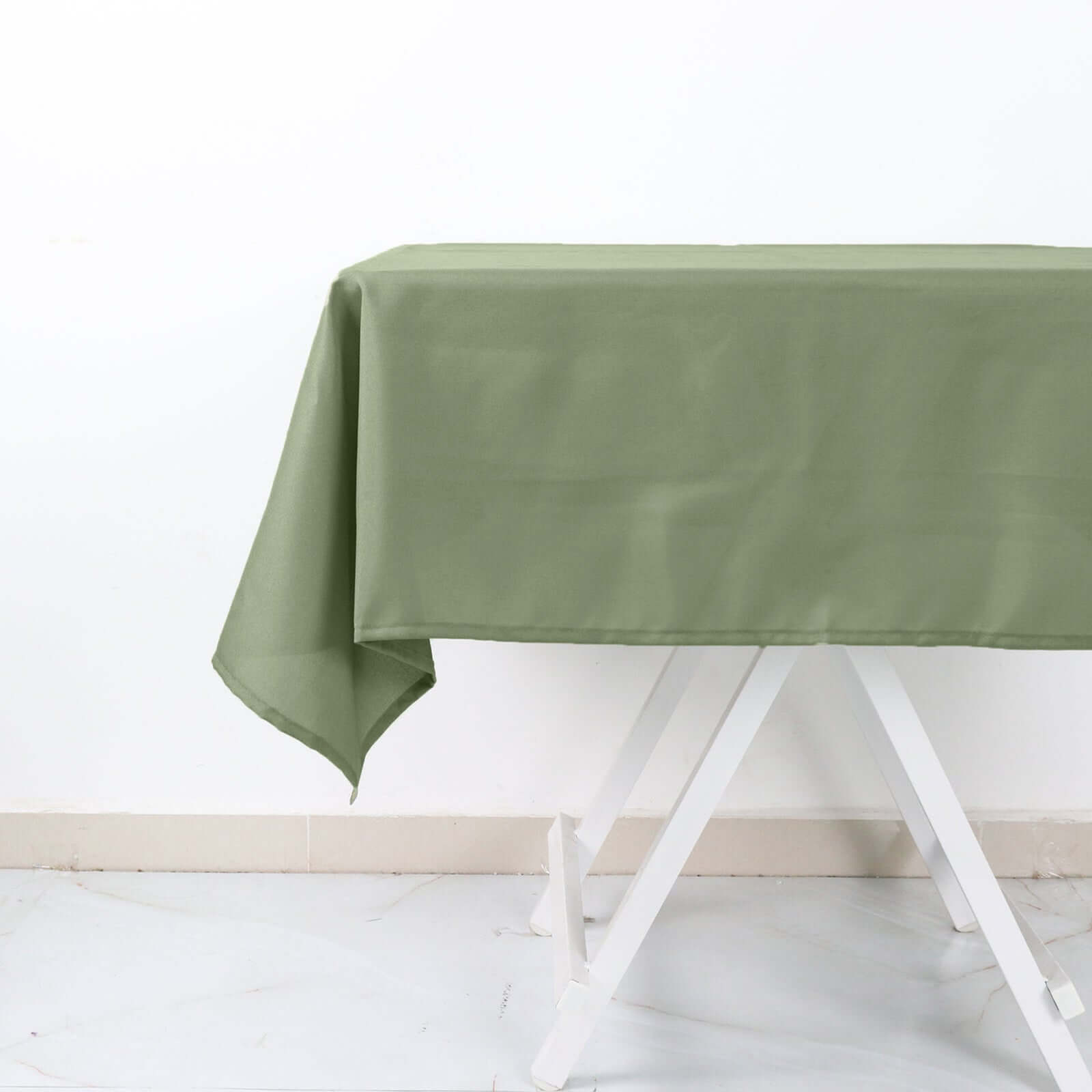 Wrinkle-Resistant & Durable 54x54 Polyester Square Tablecloth in Dusty Sage Green