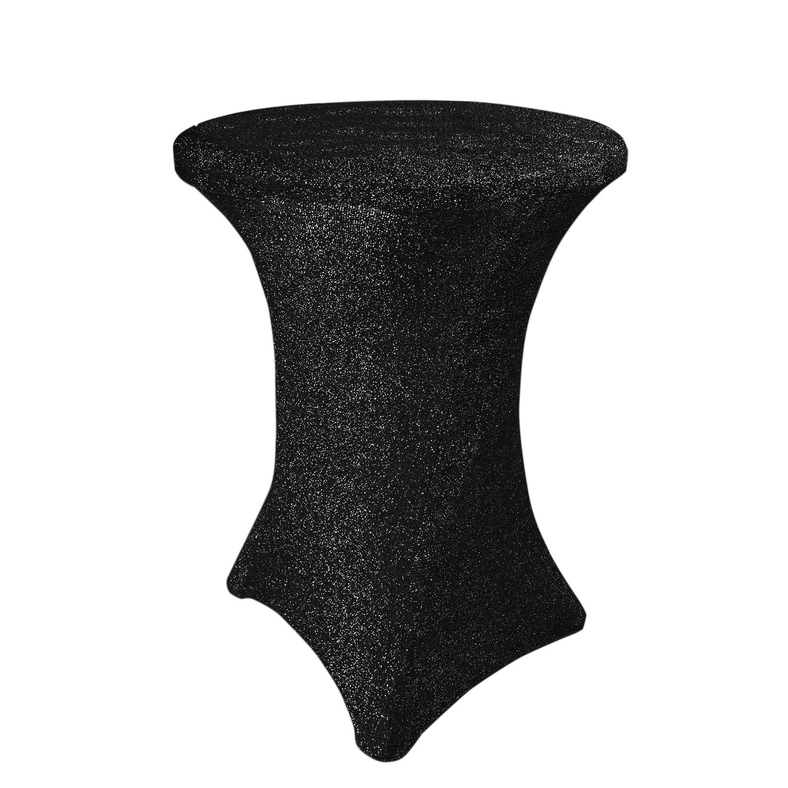 Shiny Black Metallic Glitter Spandex Cover for Cocktail Tables