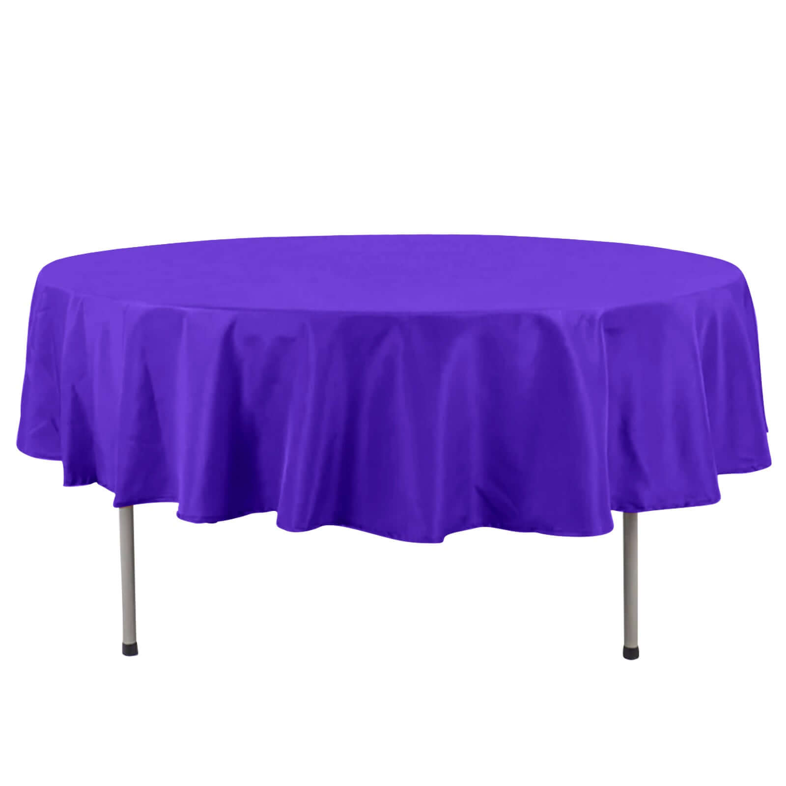 90-Inch Purple Premium Polyester Round Tablecloth - 220GSM, Stain & Wrinkle Resistant