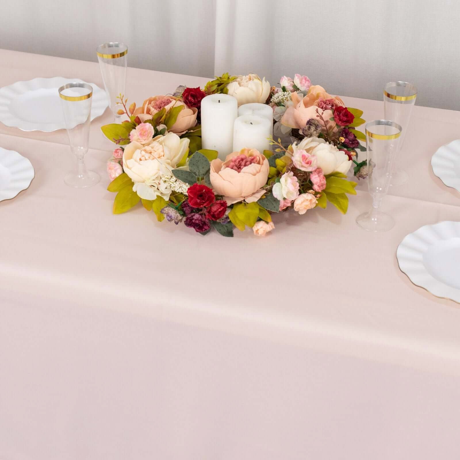 Blush Premium Polyester 60x102 Rectangle Tablecloth - Durable 220GSM, Wrinkle-Resistant