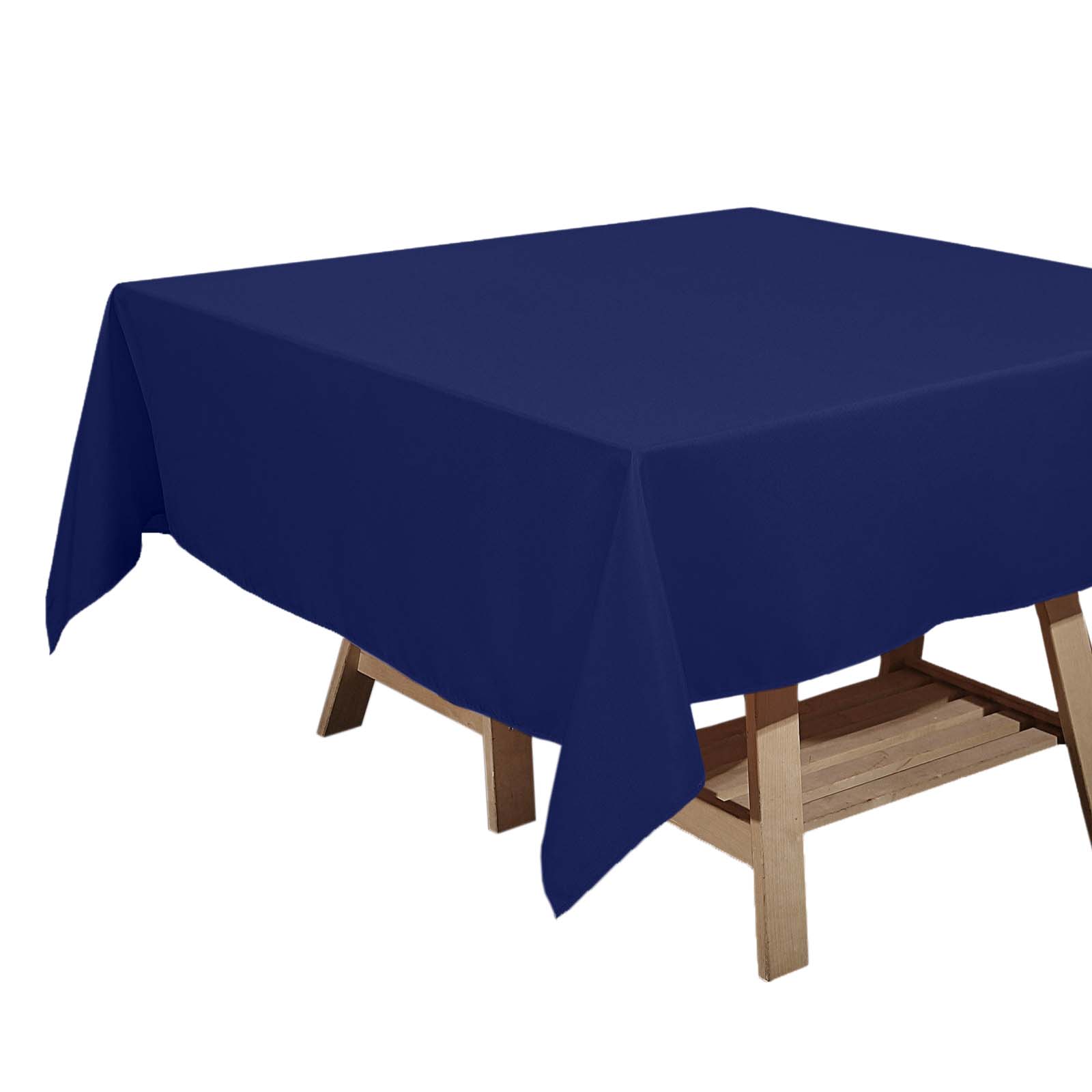 Wrinkle-Resistant & Durable Navy Blue 70x70 Polyester Square Tablecloth