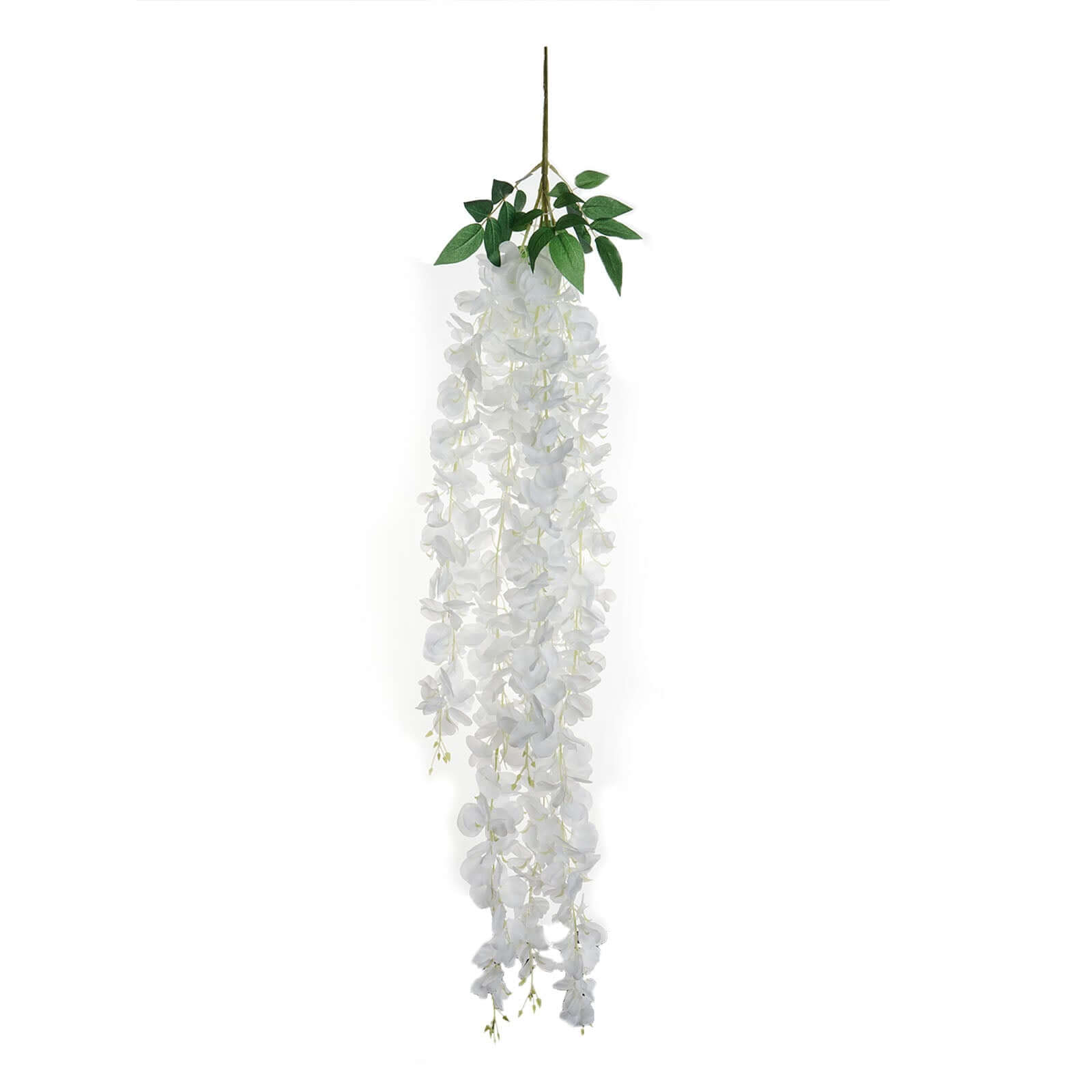 42-Foot White Silk Wisteria Flower Garland: 5 Full Strands in One Bush - Perfect for Decor!
