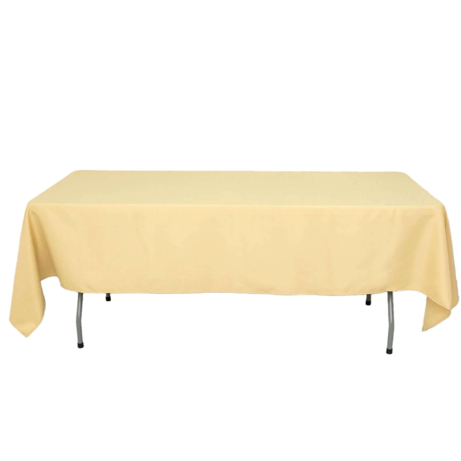 Durable 220GSM Wrinkle-Resistant Premium Polyester 60x102 Rectangle Champagne Tablecloth