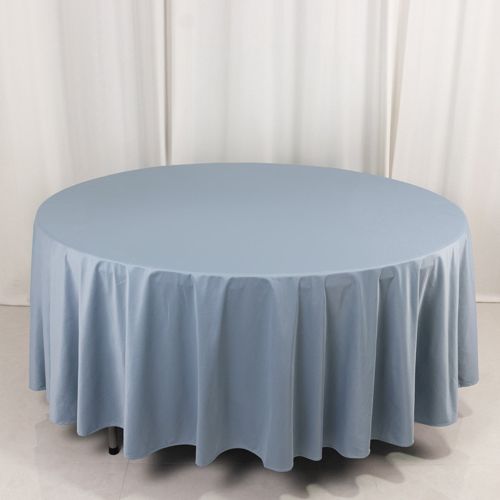 Hot Deal! Wrinkle-Free & Stain-Resistant Premium Scuba 108-Inch Round Dusty Blue Tablecloth