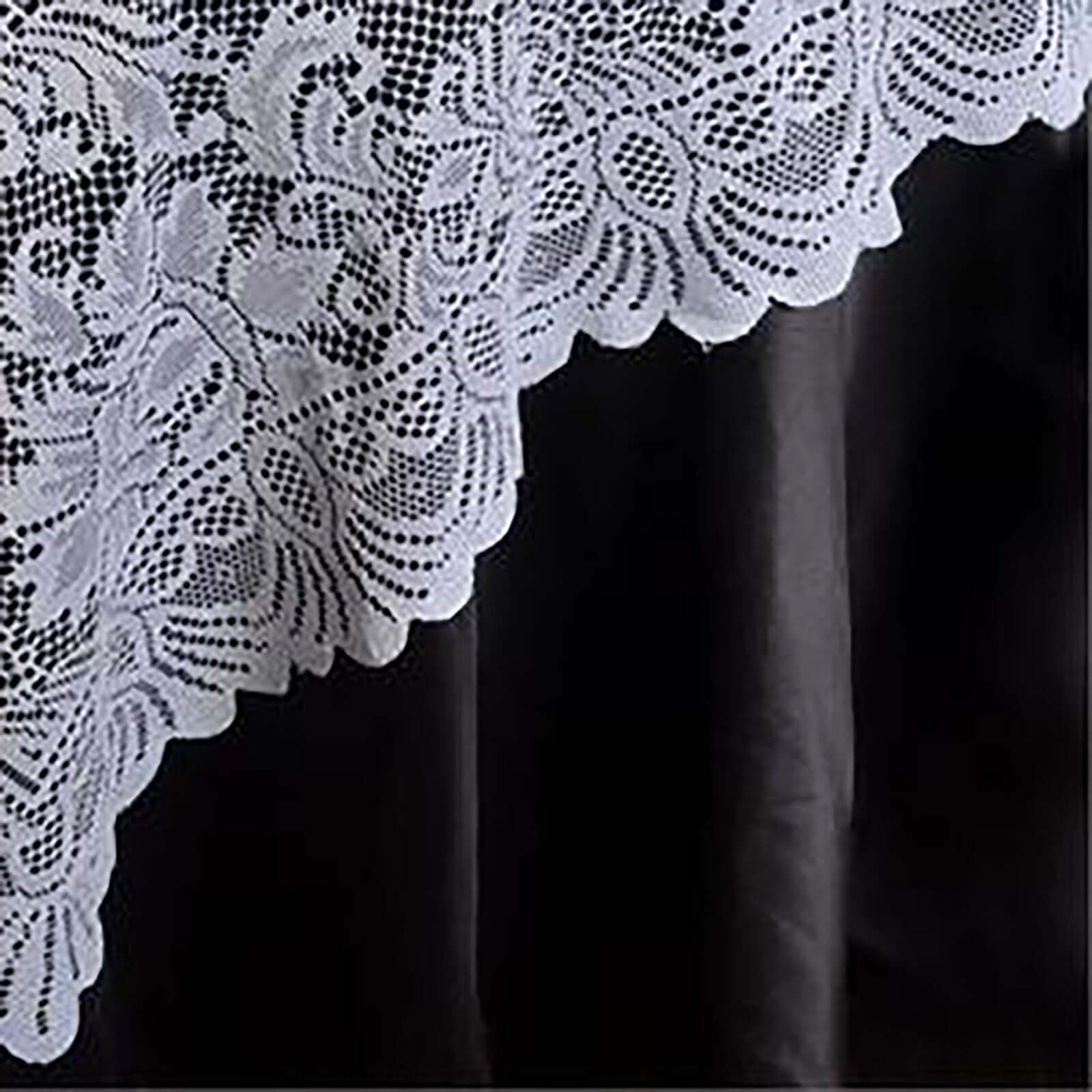 White Victorian Design Lace Square Table Overlay, 72x72 - Perfect Table Topper