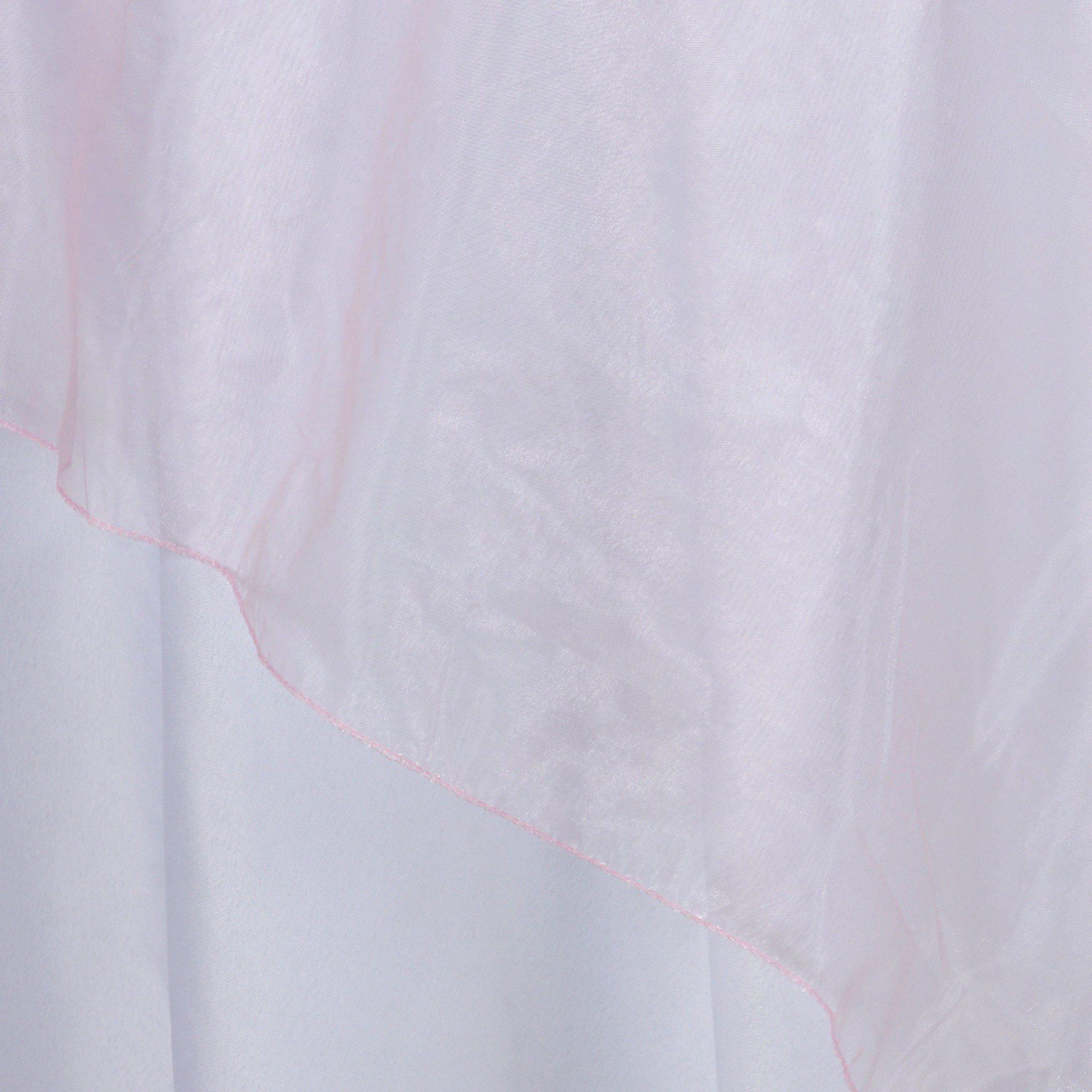Pink Organza Square Table Overlay (72x72) - Ideal for Stylish Events, Great Value!
