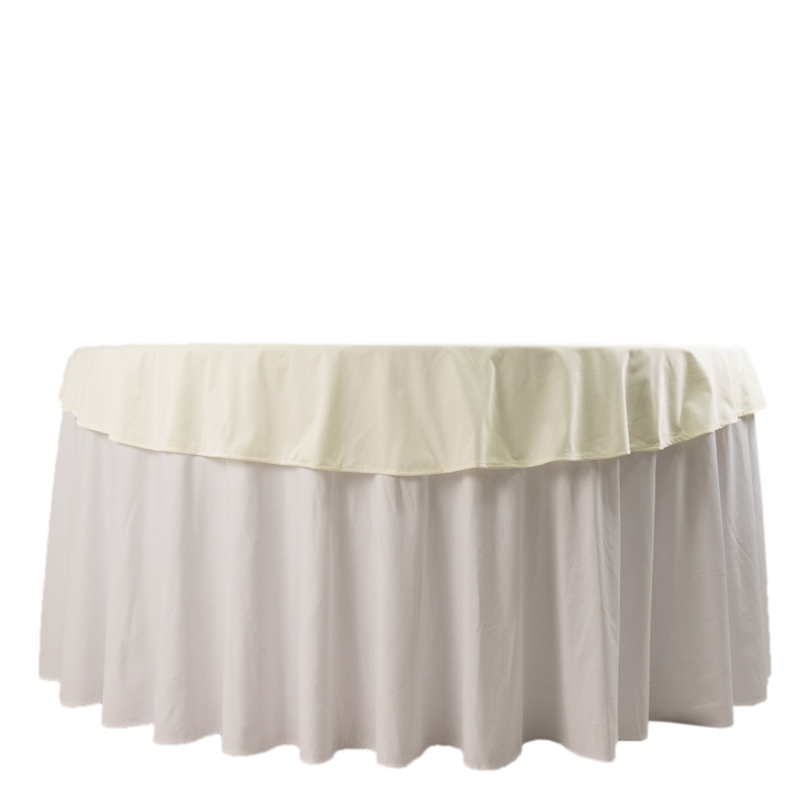 Ivory 70' Round Premium Scuba Tablecloth - Anti-Wrinkle & Stainproof