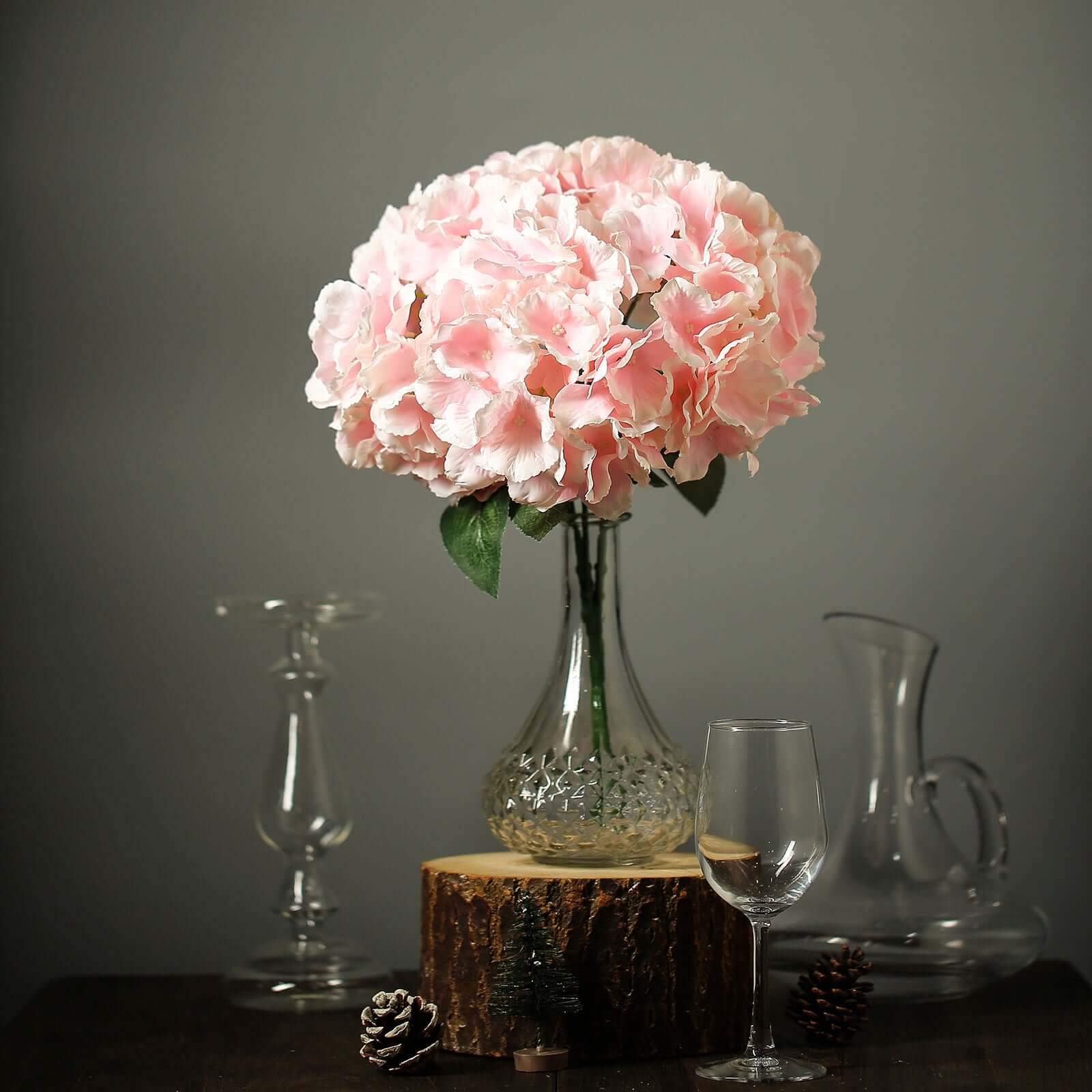 Hot! 5-Bush Blush Pink Artificial Silk Hydrangea Bouquets