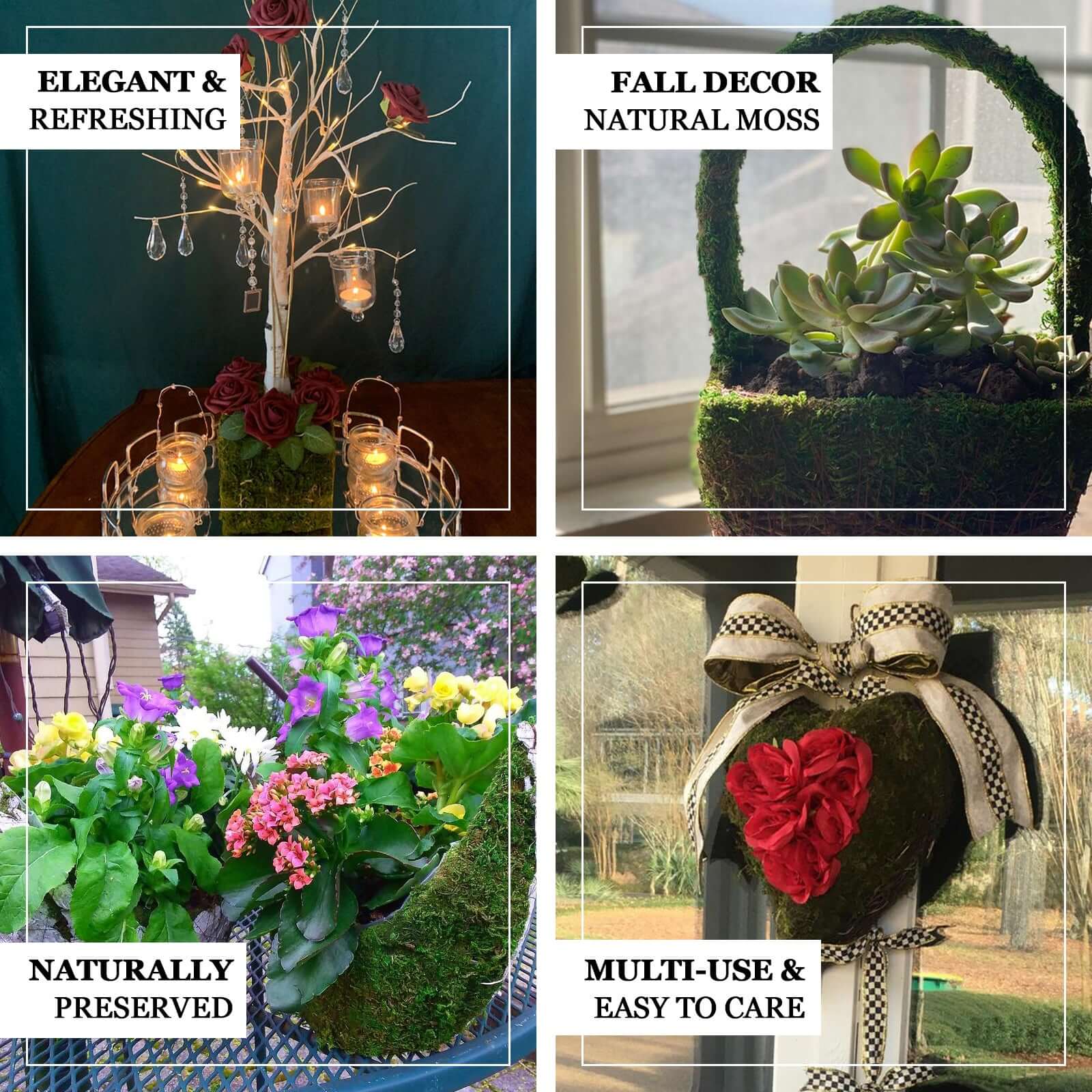 Special Offer! Set of 2 Rustic Moss Log-Shaped Planter Boxes with Handles for Flower Arrangements