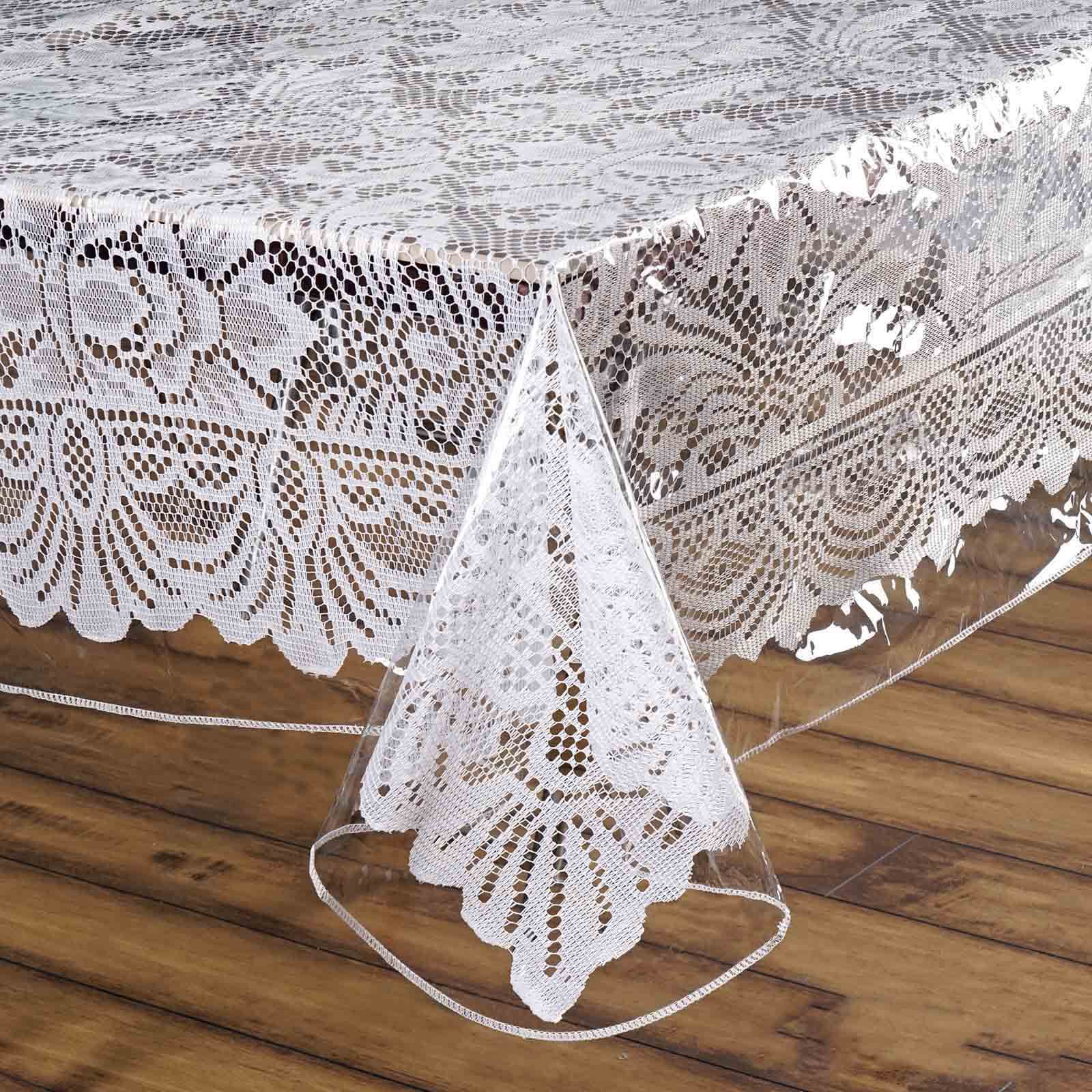 10 Mil Thick Clear Eco-Friendly Vinyl Square Tablecloth, 70x70 Inches