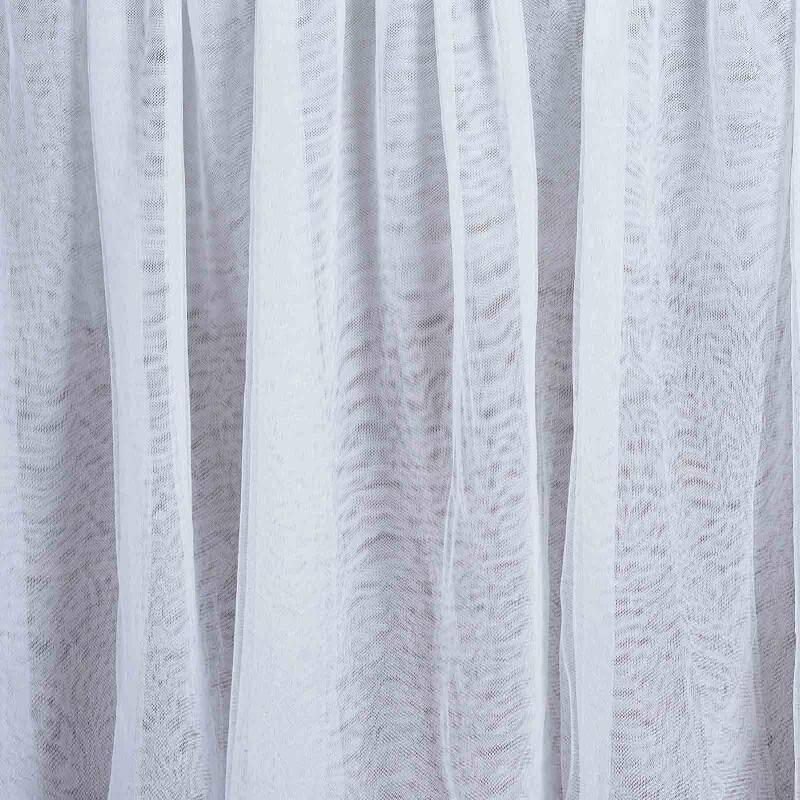 Exclusive 120' Round White Tulle Tablecloth with 3 - Layer Satin Tutu Skirt for Modern Events