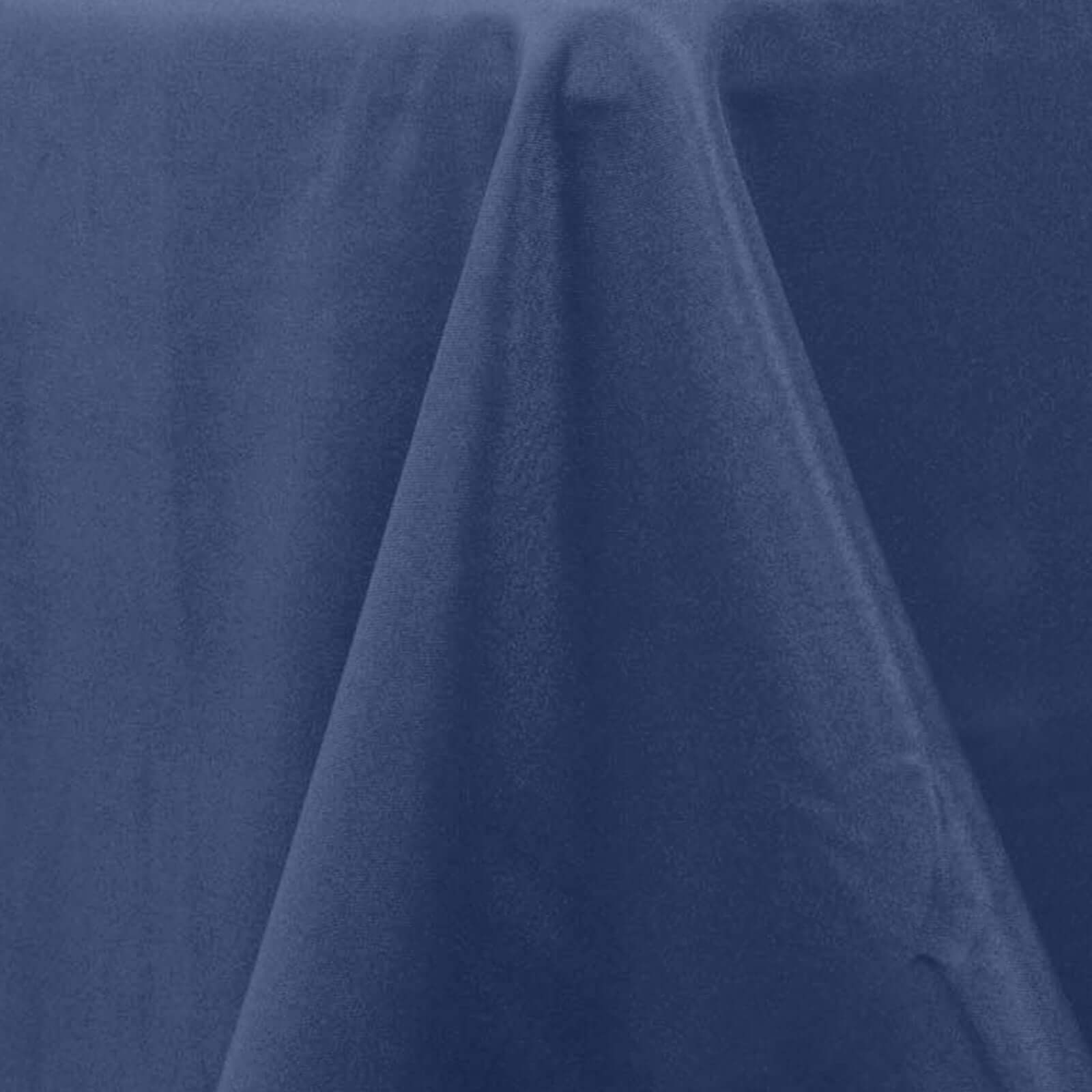 Exclusive Navy Blue 108 - Inch Wrinkle - Resistant Premium Polyester Round Tablecloth for Events